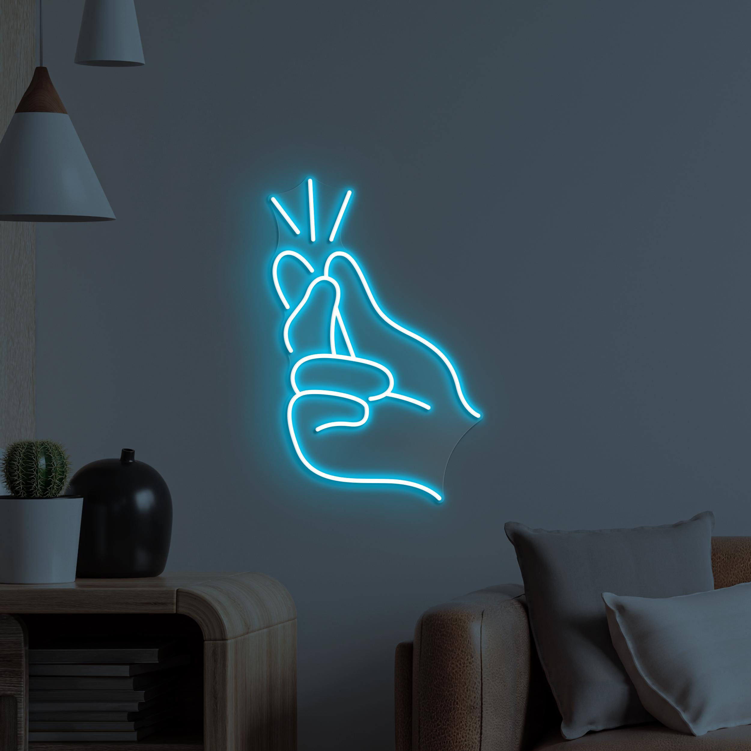 Finger Heart Neon Sign, Finger Heart LED Light, Korean Love Wall Decor, Wedding Party Wall Art, I Love You Neon Sign, Neon Gift for Couple