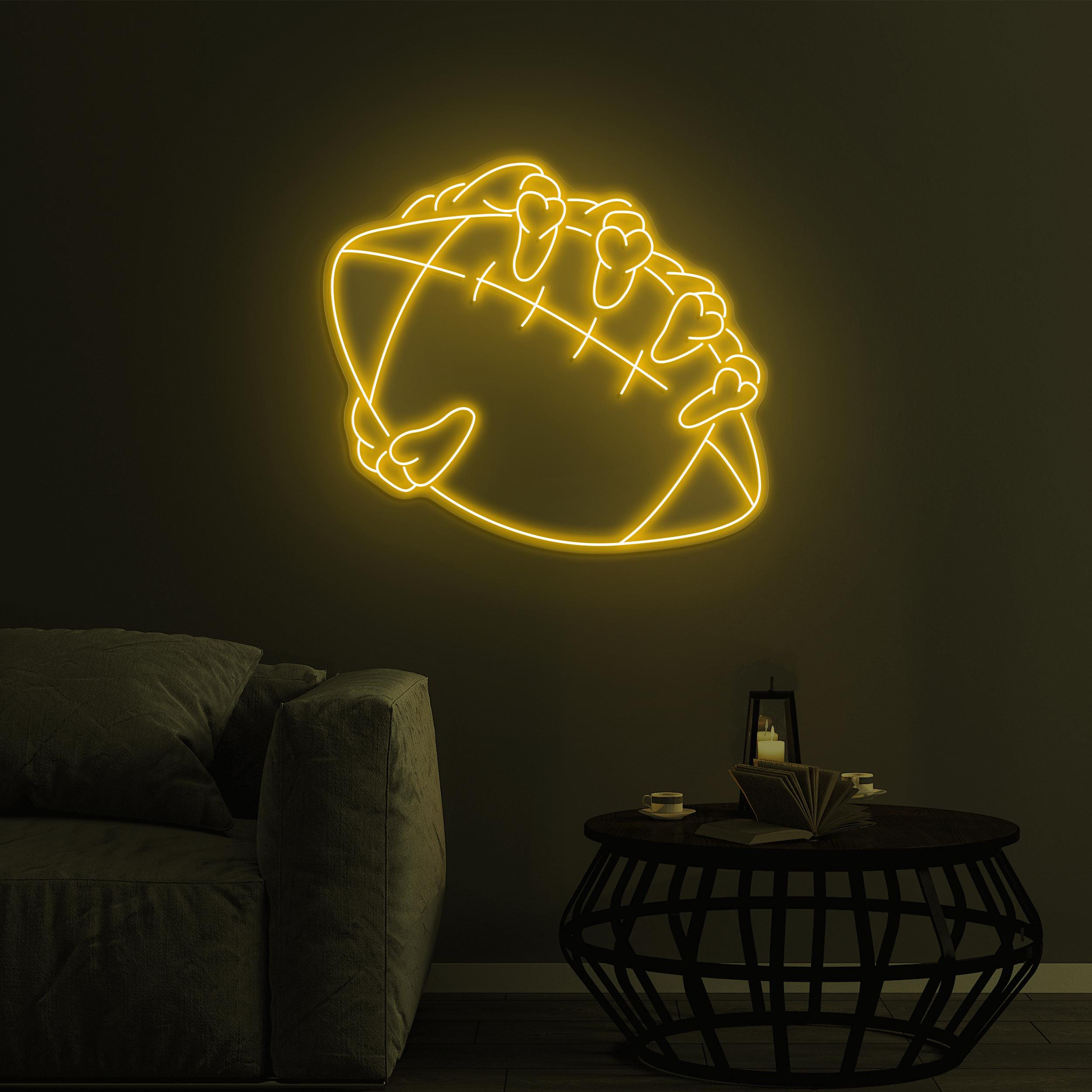 Football Skeleton Hand Neon Sign, American Football LED Light, Football Skeleton Hand LED Art, Game Room Art, Sports Shop Decor, Ball Lover