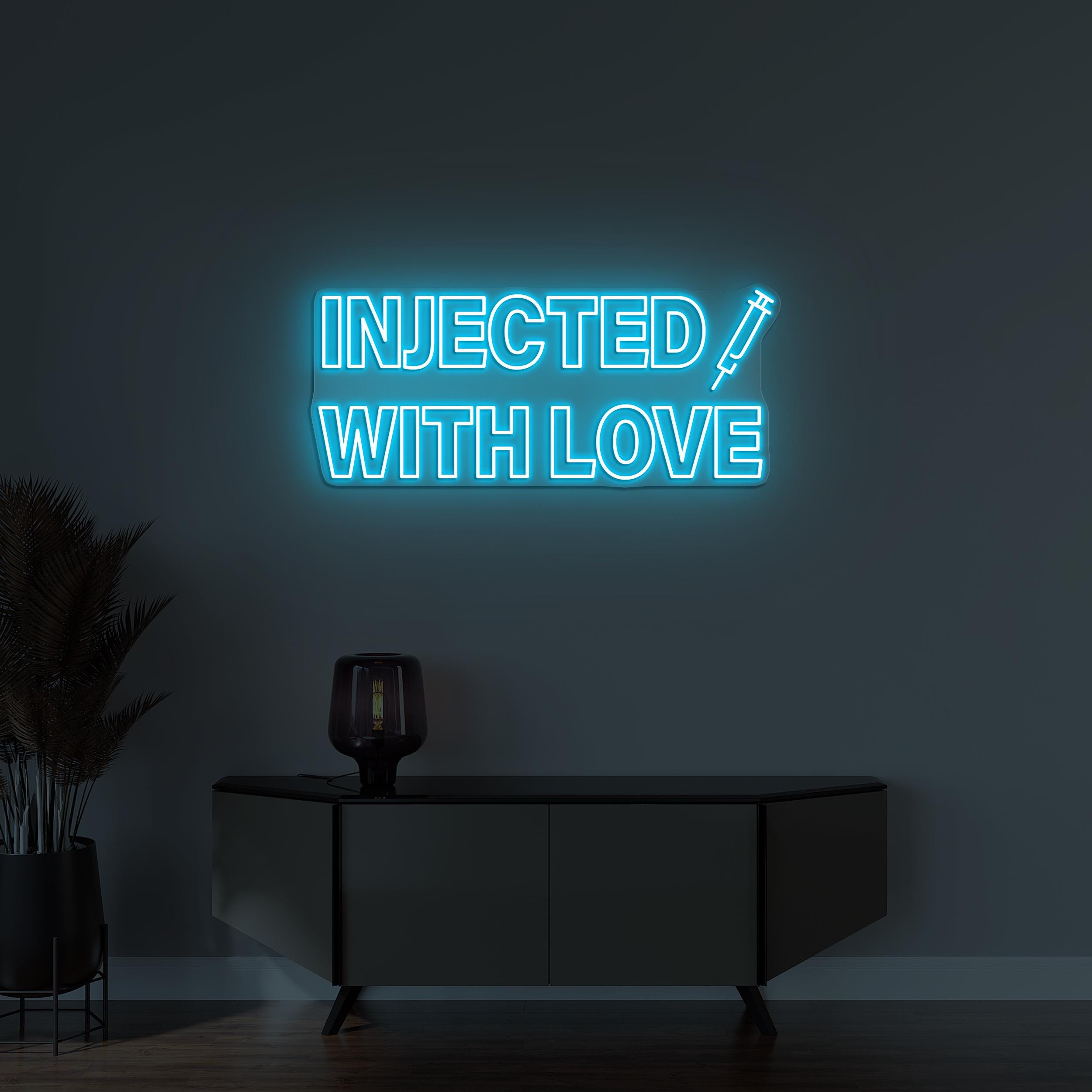 Injected with Love Neon Sign, Injected with Love LED Light, Love Wall Decor, Wedding Wall Art, Engagement Party Sign, Injection Neon Sign