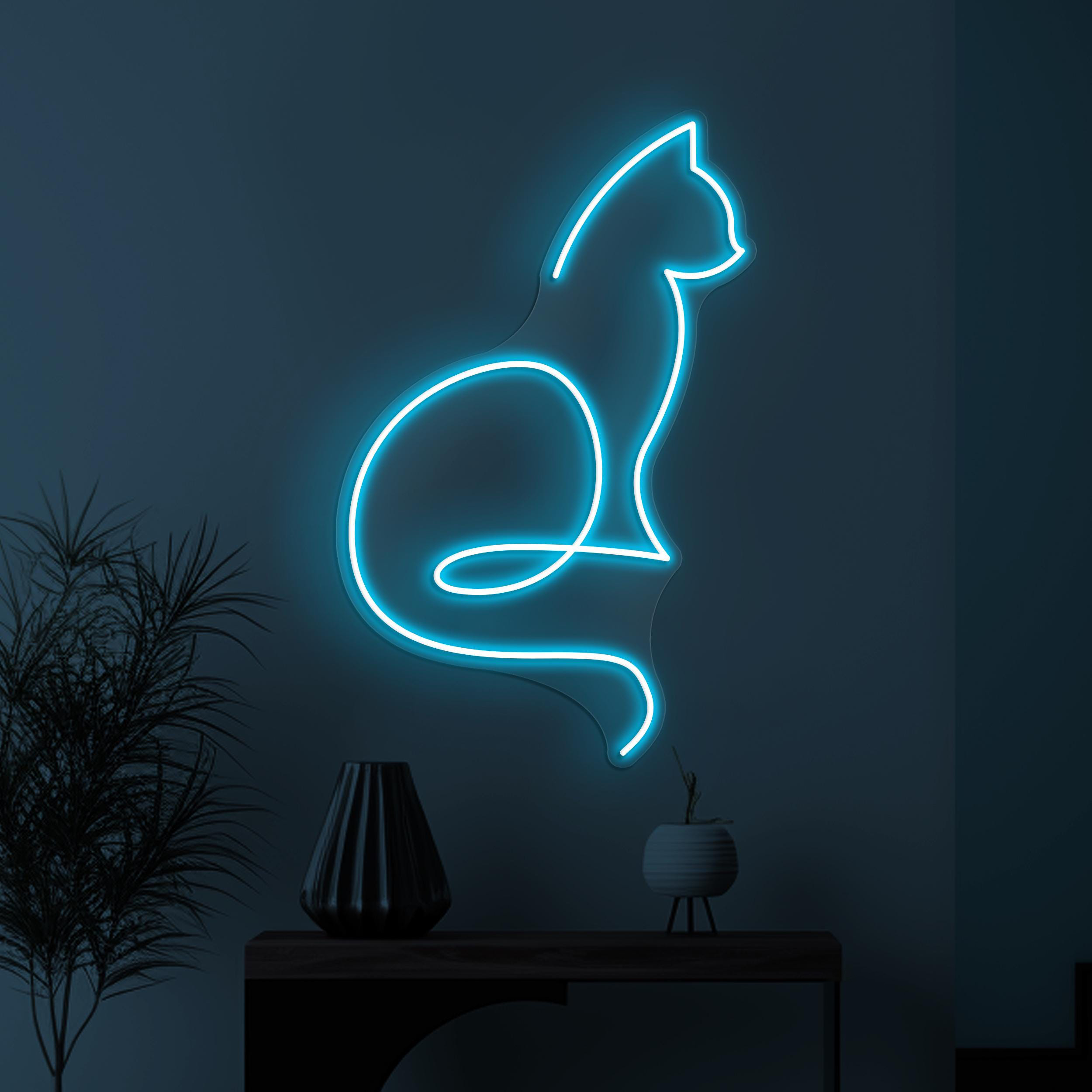 Cat Neon Sign, Cat LED Light, Cute Kitty Wall Decor, Nursery Room Wall Art, Cat Neon Sign for Home, Bar & Cafe Decor, Pet Shop Neon Light