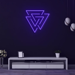 Interlocking Triangles Neon Sign, Geometric LED Light, School Decor Sign, Lab Decor, Triangles Decor for Living Room, Bedroom, or Office