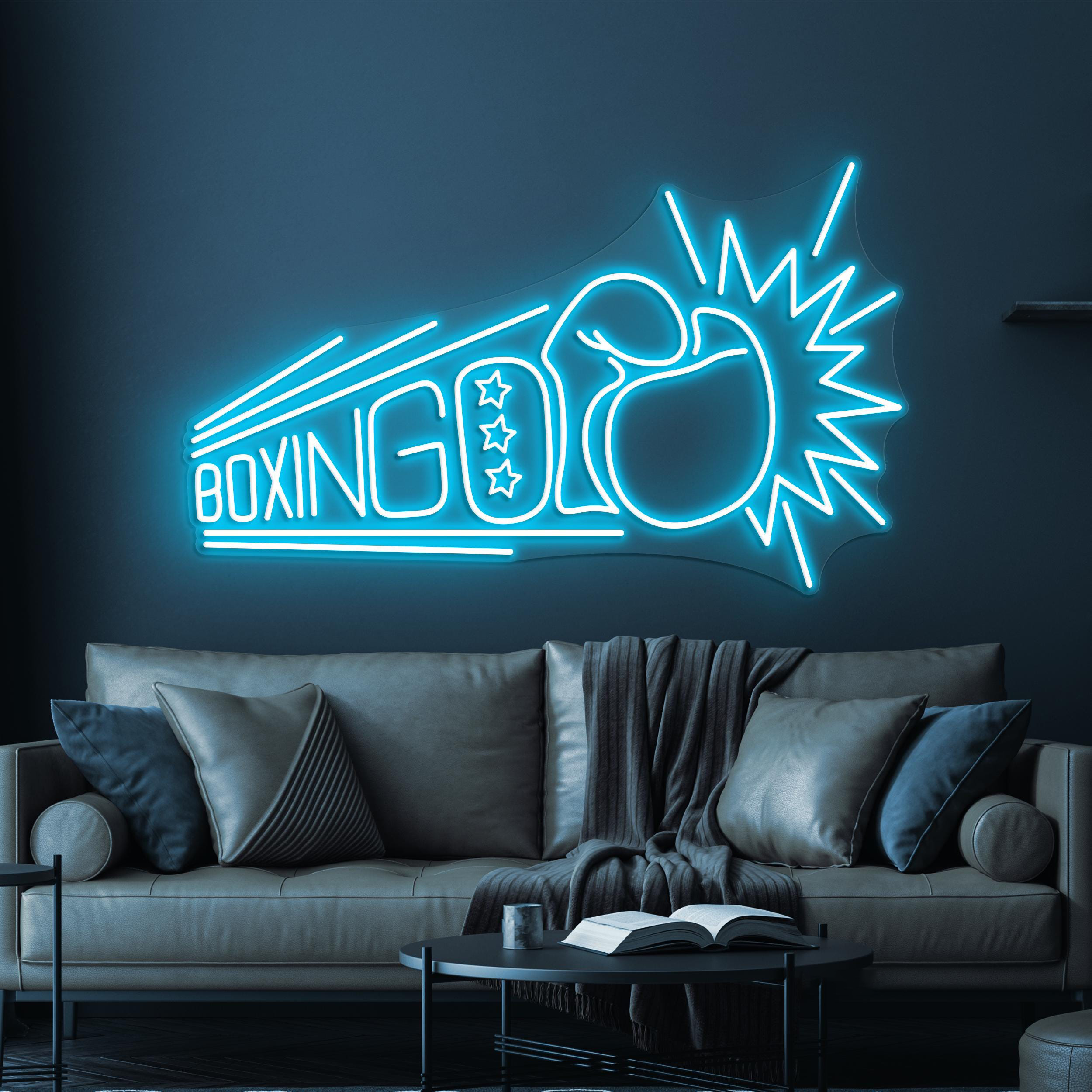 Boxing Glove Neon Sign, Boxing Glove LED Light, Gym Wall Decor, Knockout Wall Art, Boxing Club Sign, Boxing Lover Gift, Fight Night Light