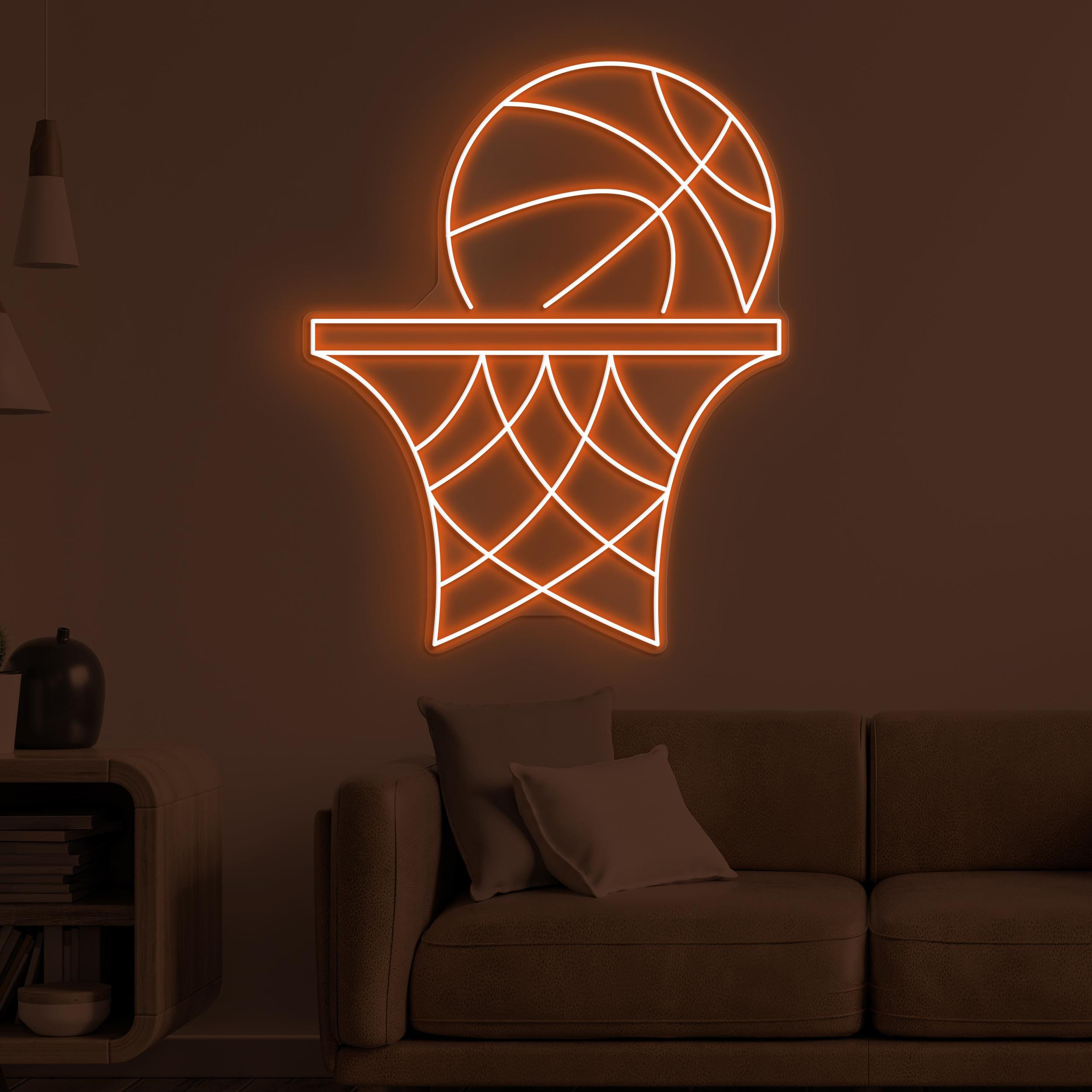 Basketball Hoop Neon Sign, Basketball Hoop LED Light, Basketball Wall Art, Basketball Club Wall Decor, Basketball Lover Gift, Club Decor
