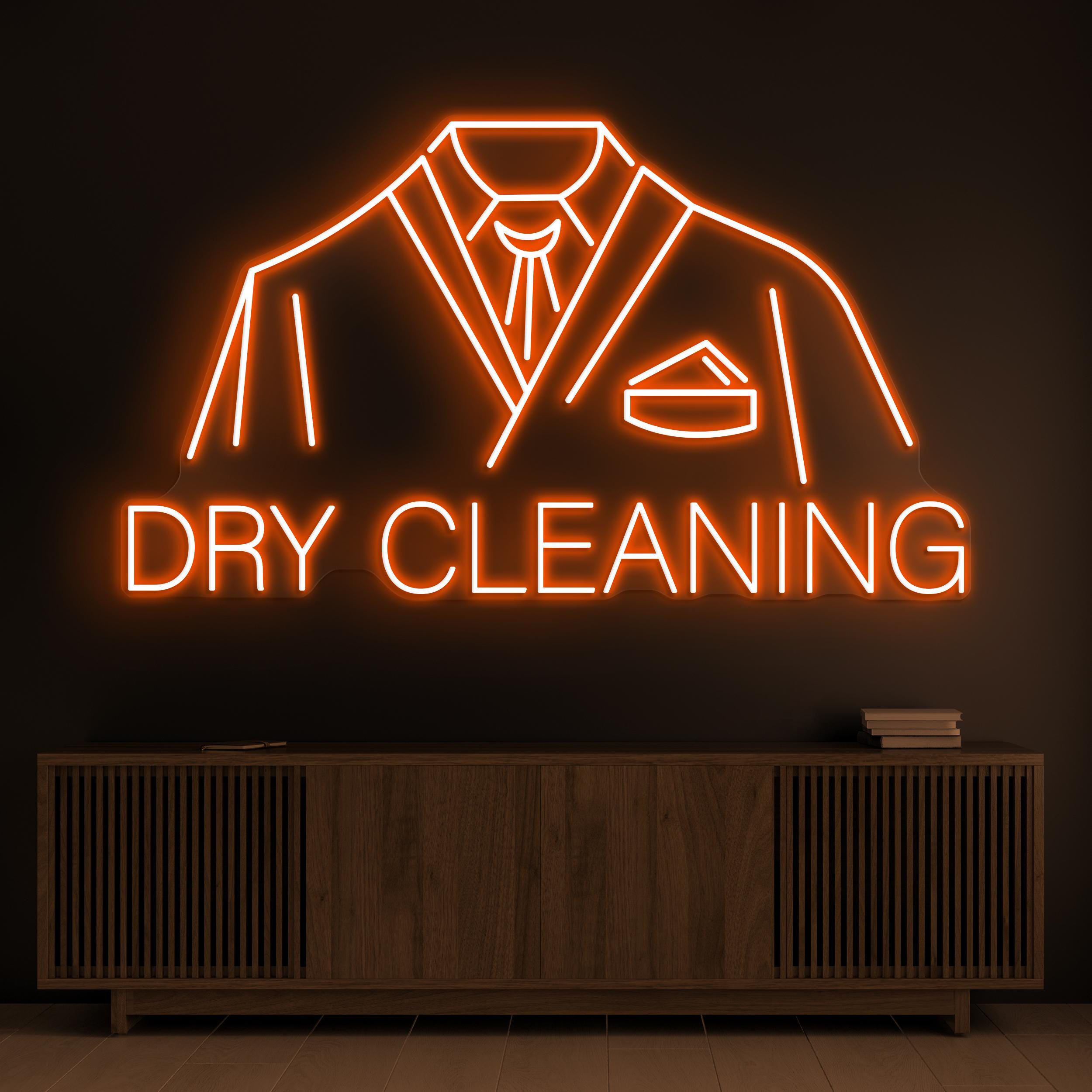 Dry Cleaning Neon Sign, Dry Cleaning LED Light, Suit Clean Wall Art, Hanger Clean Neon Decor, Garment Care Light, Dry Clean Shop Wall Decor