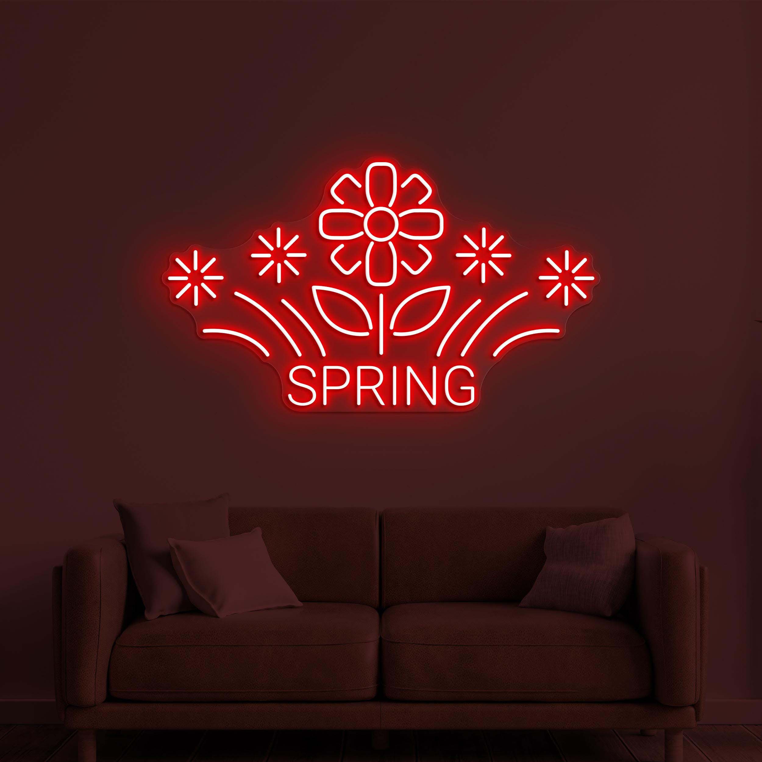 Spring Neon Sign, Spring Flower LED Light, Spring Logo Wall Decor, Flower Shop Wall Art, Springtime Neon Sign, Flowers Neon Wall Light, Gift