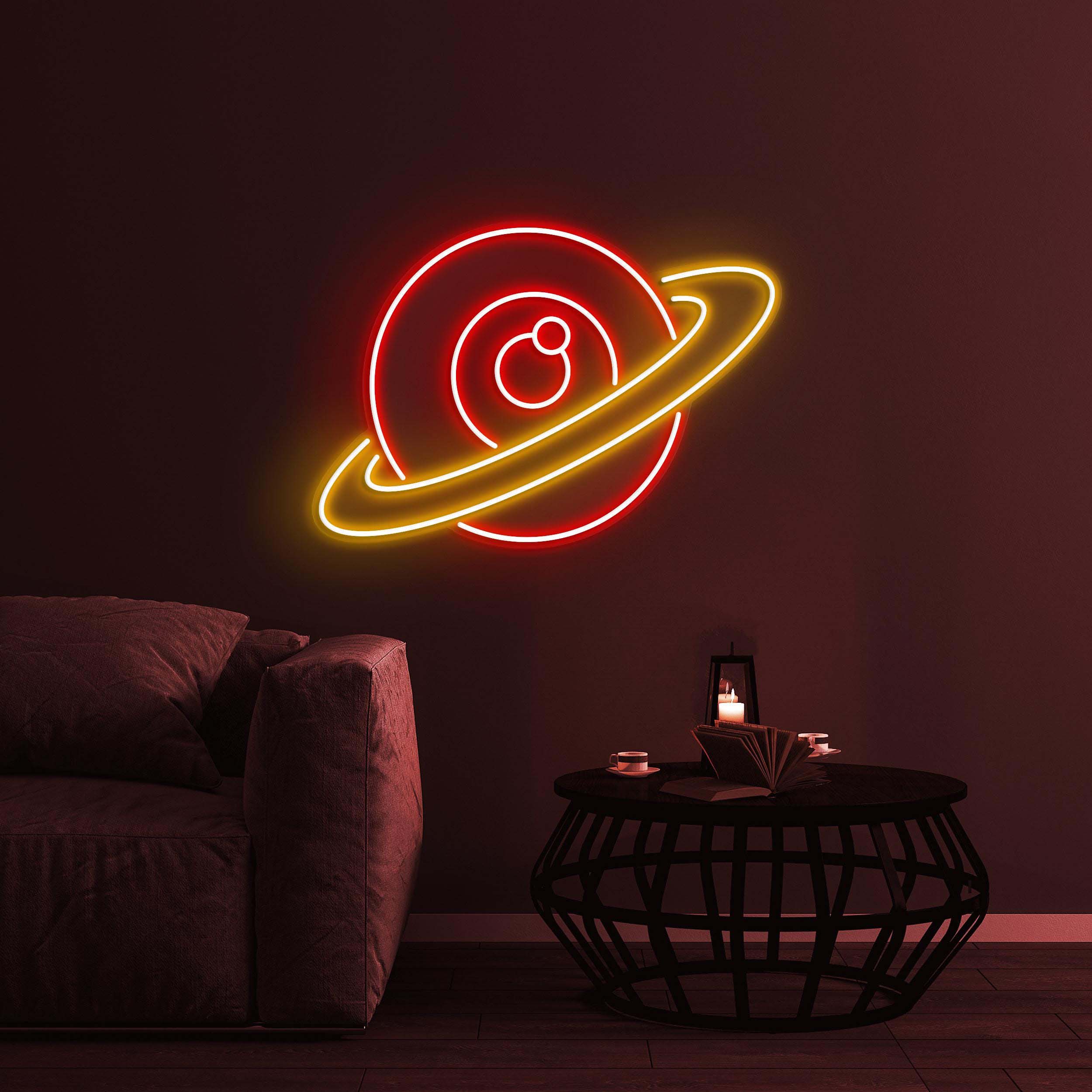 Planet Neon Sign, Saturn Neon Sign, Planet Wall Decor, Custom Neon Sign, Kids Room Decor, Space Wall Art, Home Wall Decor, Space Lover, Gift