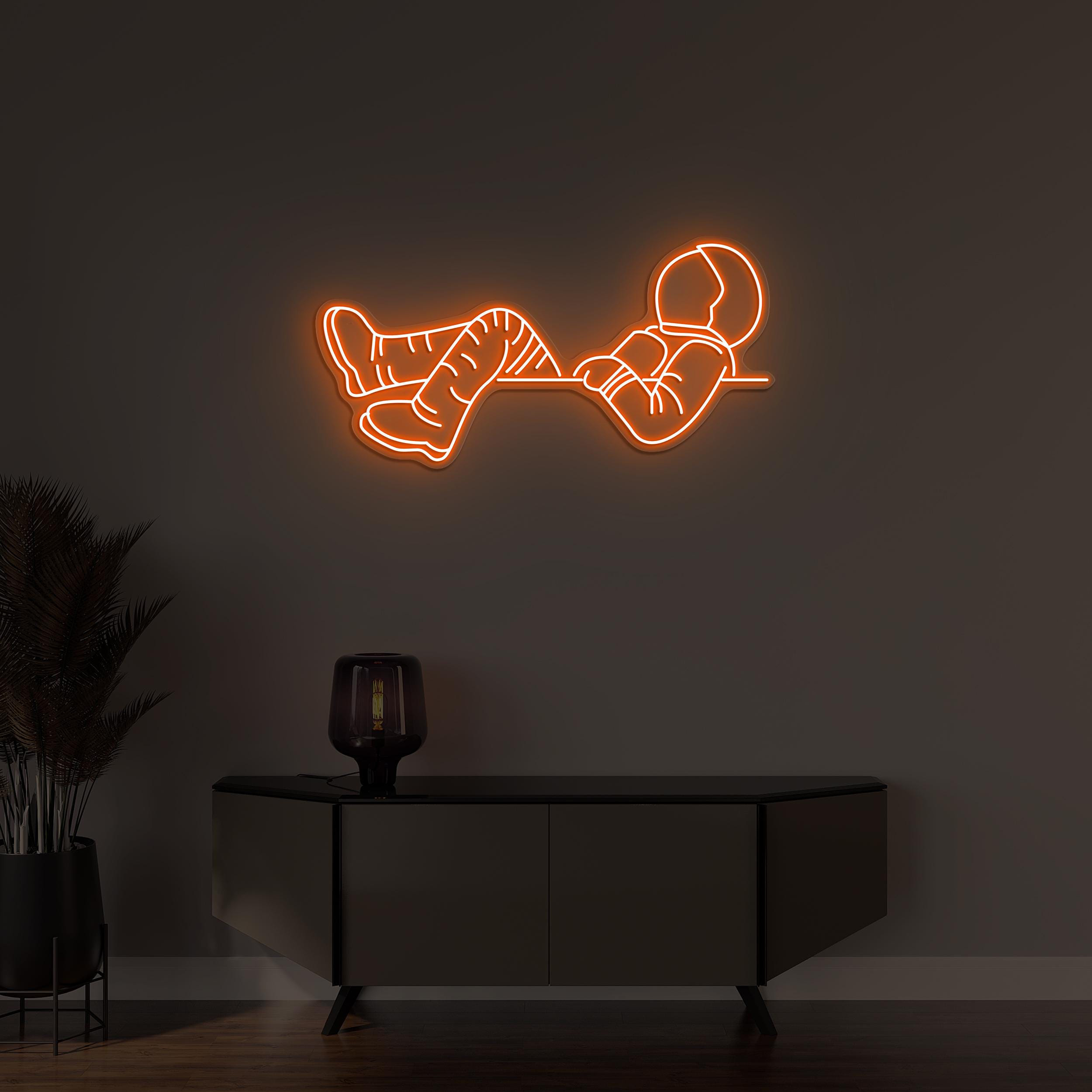 Astronaut Neon Sign, Lazy Astronaut LED Light, Lazy Spaceman Wall Decor, Custom Neon Sign, Home Wall Art, Game Room Decor, Kid Room Wall Art