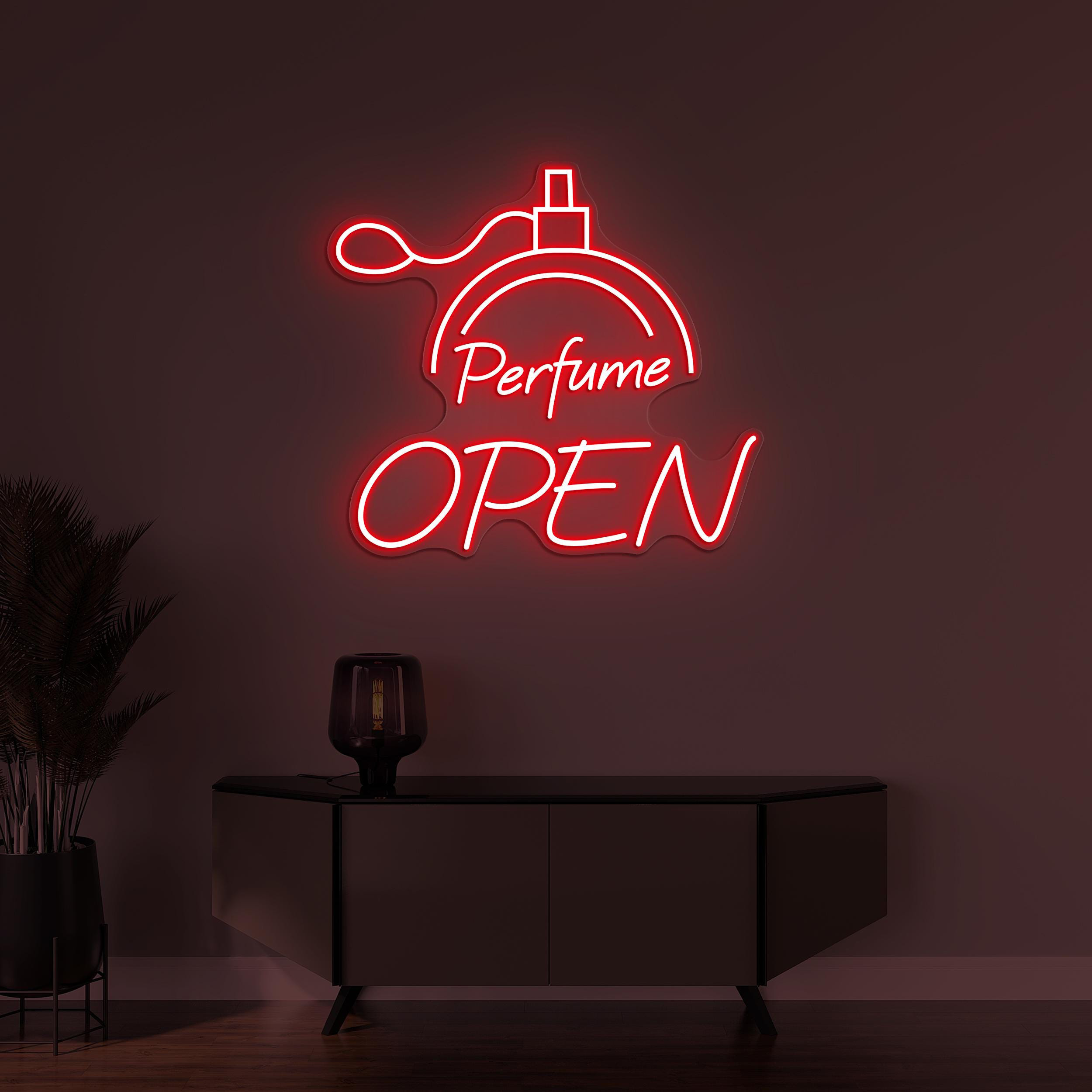 Open Perfume Neon Sign, Open Perfume LED Light, Perfume Shop Wall Decor, Business Logo Sign, Welcome Neon Sign, Perfume Room Wall Sign, Gift