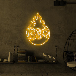 BBQ Neon Sign, BBQ Led Light, Restaurants Wall Decor, BBq Shop Wall Art, Grill Neon Sign, Personalized Grill Bar, Flaming BBQ Neon Art, Gift