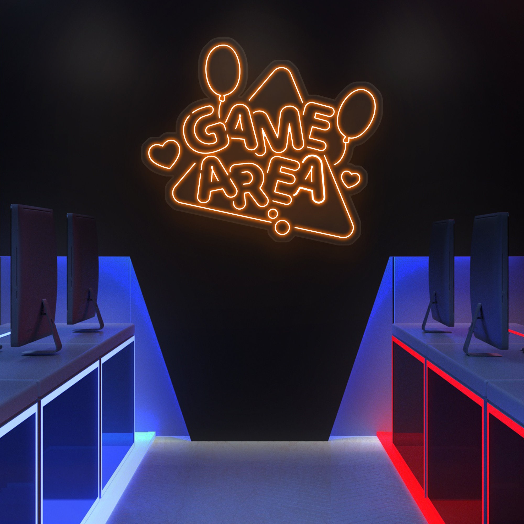 Game Area Neon Sign, LED Game Room Decor, Gaming Neon Light for Bedroom, Man Cave, Pub, Gift for Gamers, Boys, Game Wall Art, Party Decor