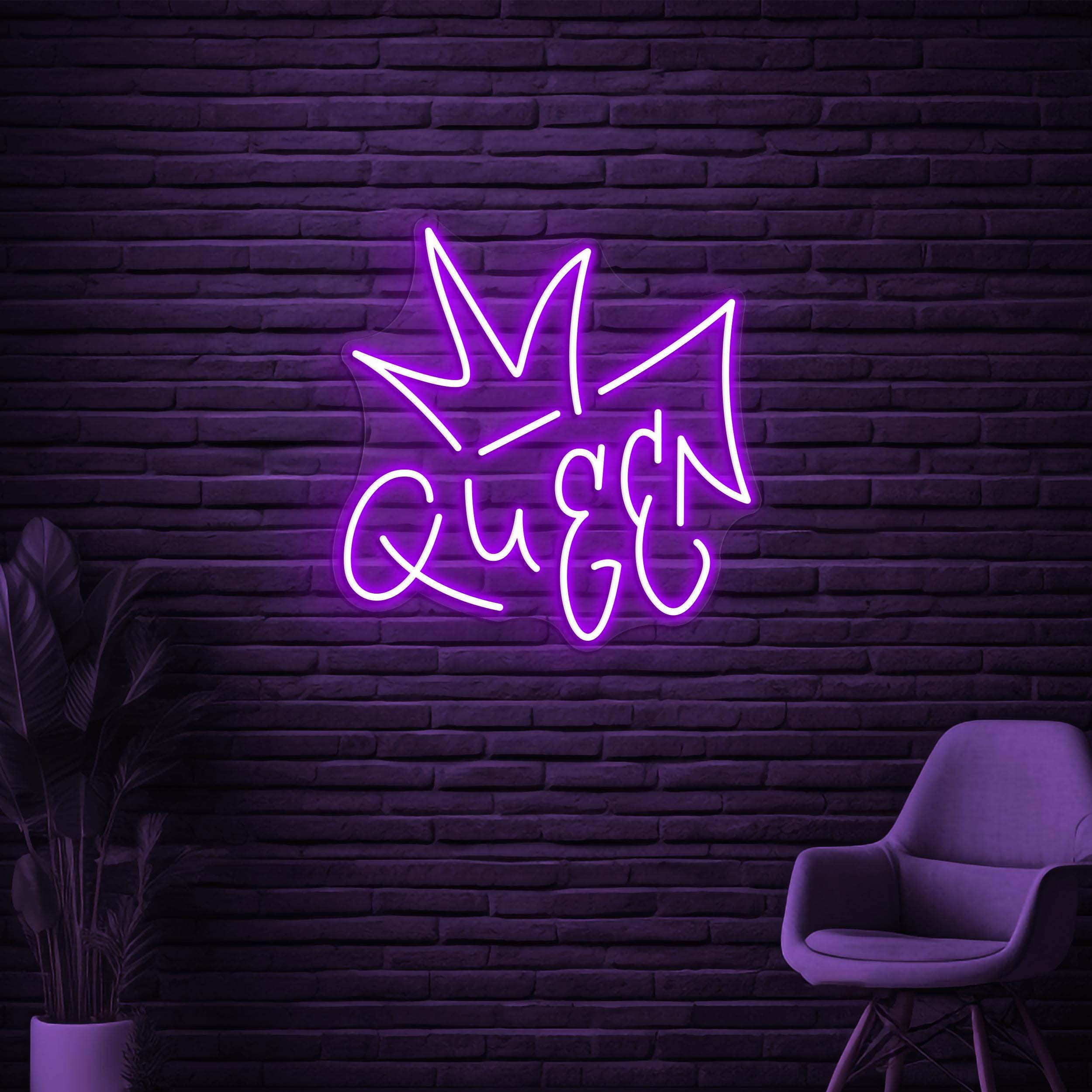 Queen Neon Sign, Queen LED Light, Queen Crown Wall Decor, Queen Logo Neon Sign, Princess Crown Wall Art, Royal Crown Decor, Home Wall Light