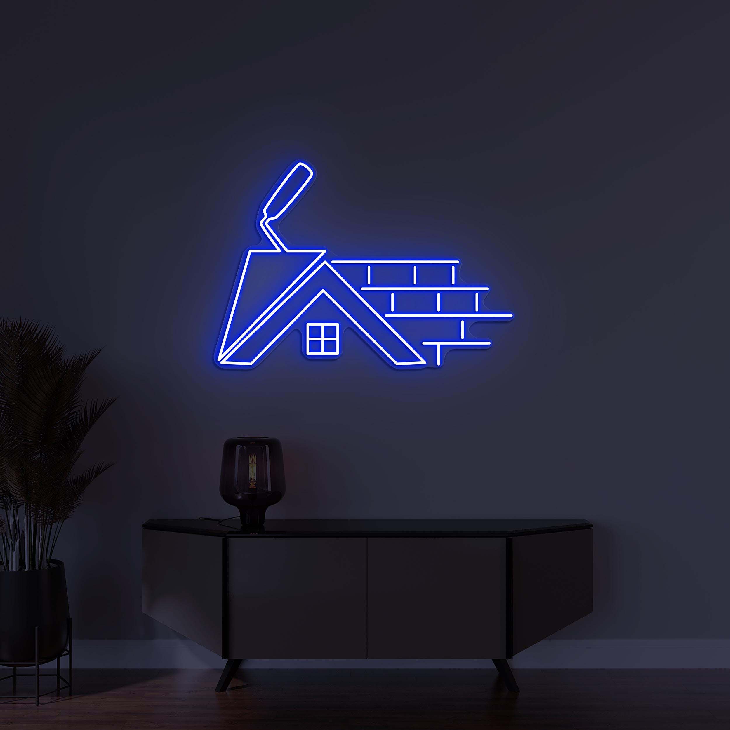 House and Tools Neon Sign, House With Tools LED Light, Work Tools Wall Decor, Construction House Wall Art, Custom Neon Sign, Led Neon Art,