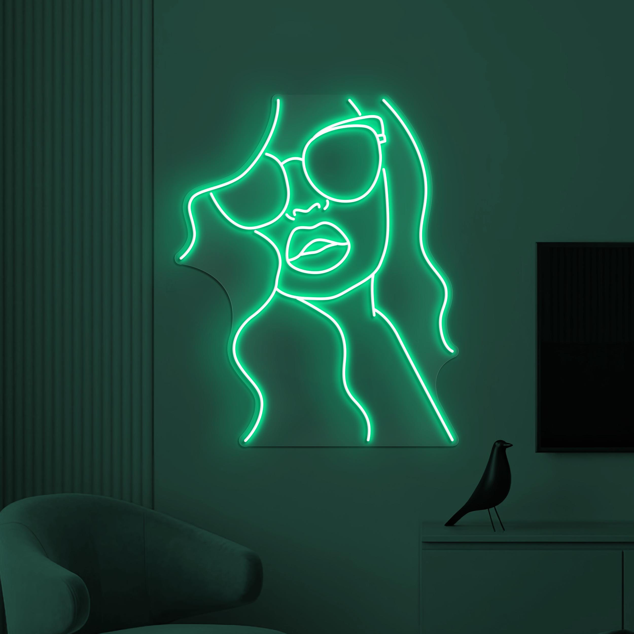 Girl With Glasses Neon Sign, Girl With Glasses LED Light, Beauty Girl Wall Decor, Girl Room Wall Art, Glam Neon Light, Salon Neon Decor