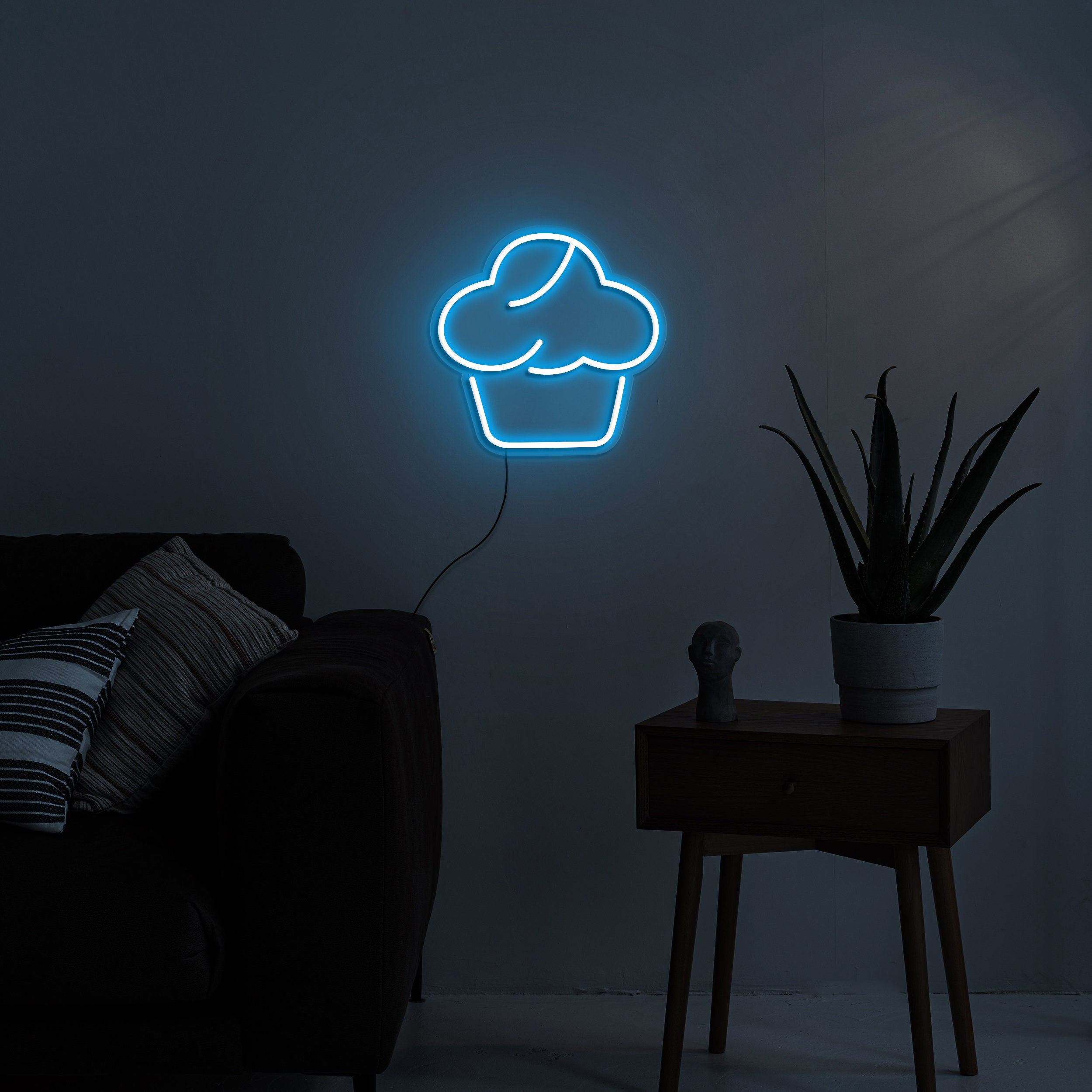 Cupcake Neon Sign LED Lights for Kids Room Decor, Bakery Party Decoration, USB Light Up Wall Sign, Led decor for Bakery, Shop, and Cafe