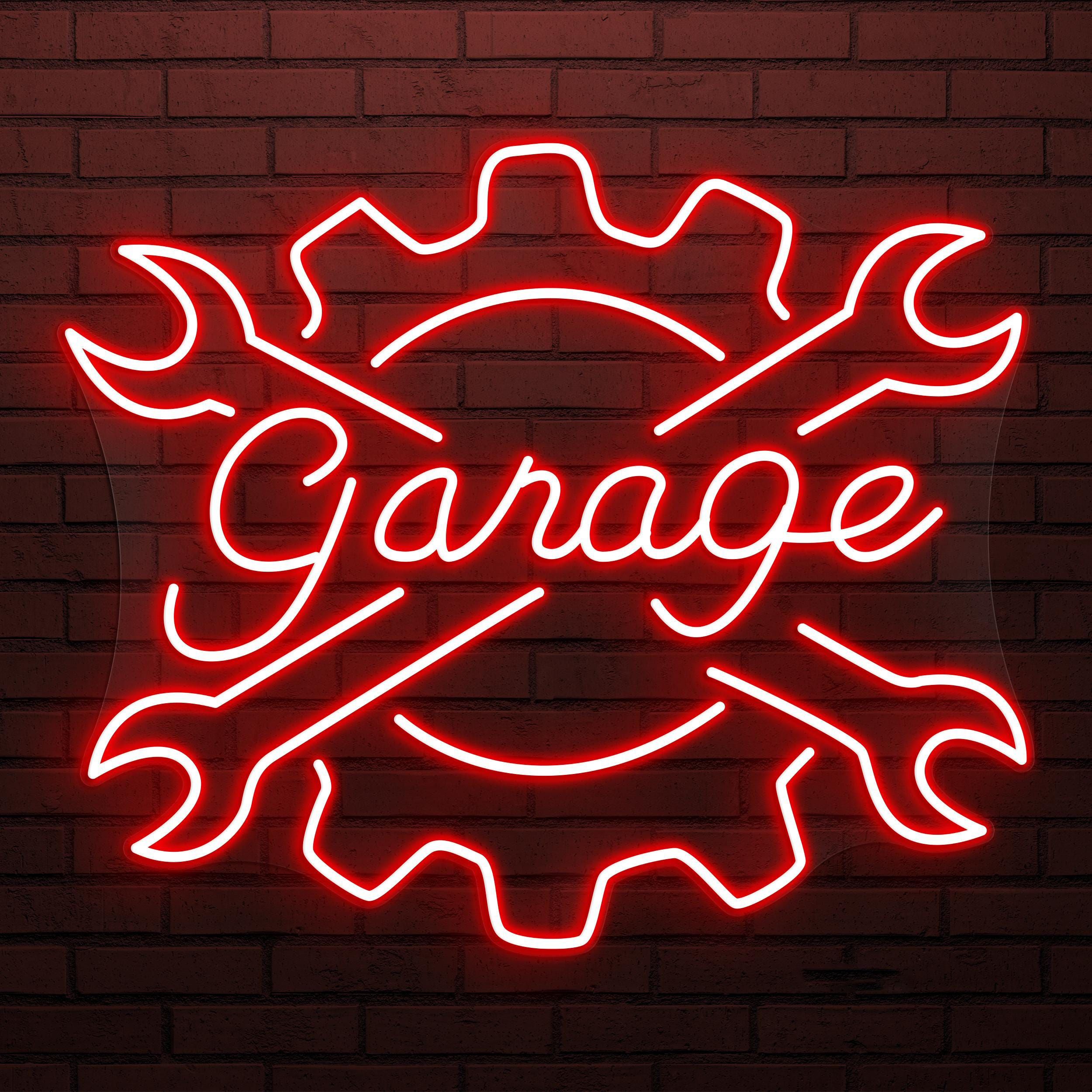 Garage Neon Sign, Garage LED Light, Mechanic Tools Wall Art, Auto Shop Wall Decor, Wrench Neon Art, Workshop Neon Light, Man Cave Decor