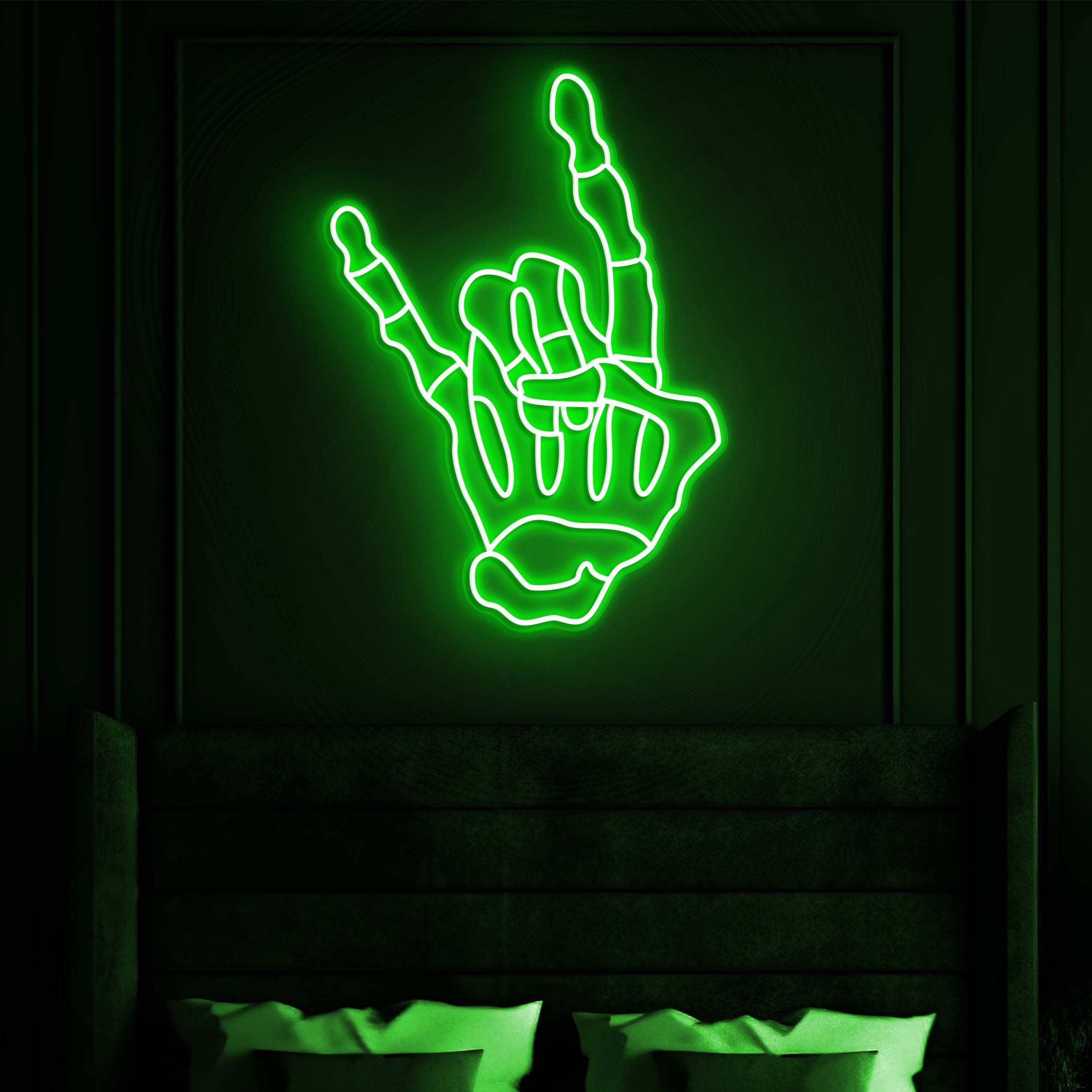 Rock N Roll Neon Sign, Skeleton Hand LED Light, Skeleton LED Neon Light, Custom Neon Sign, Wall Decor for Music Lovers, Home Decoration,Gift