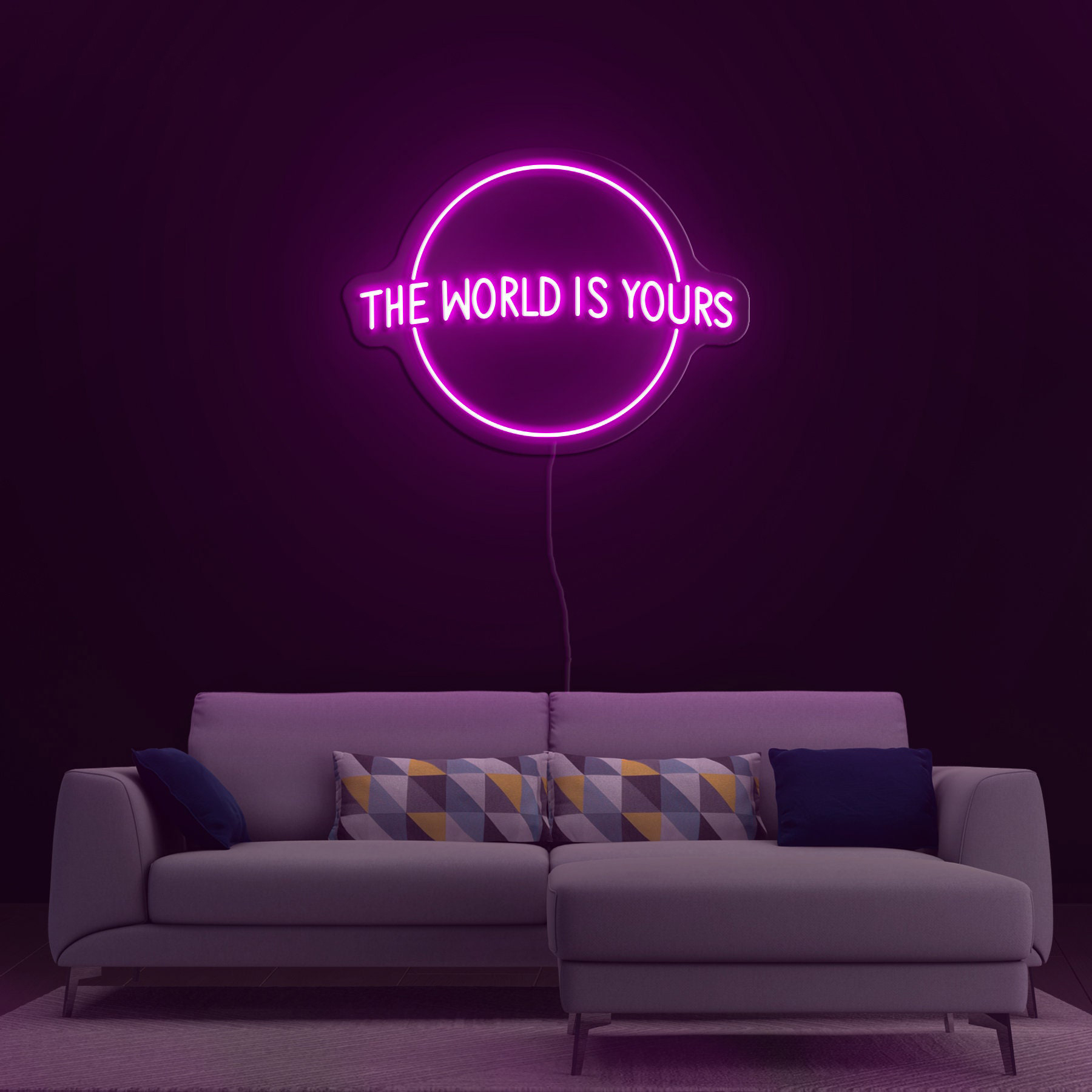 The World Is Yours Neon Sign, Wedding Decor, LED Neon Wall Art, Gift for Home Decor, Room Decor, Man Cave, Cafe, Game Room, Graduation Party
