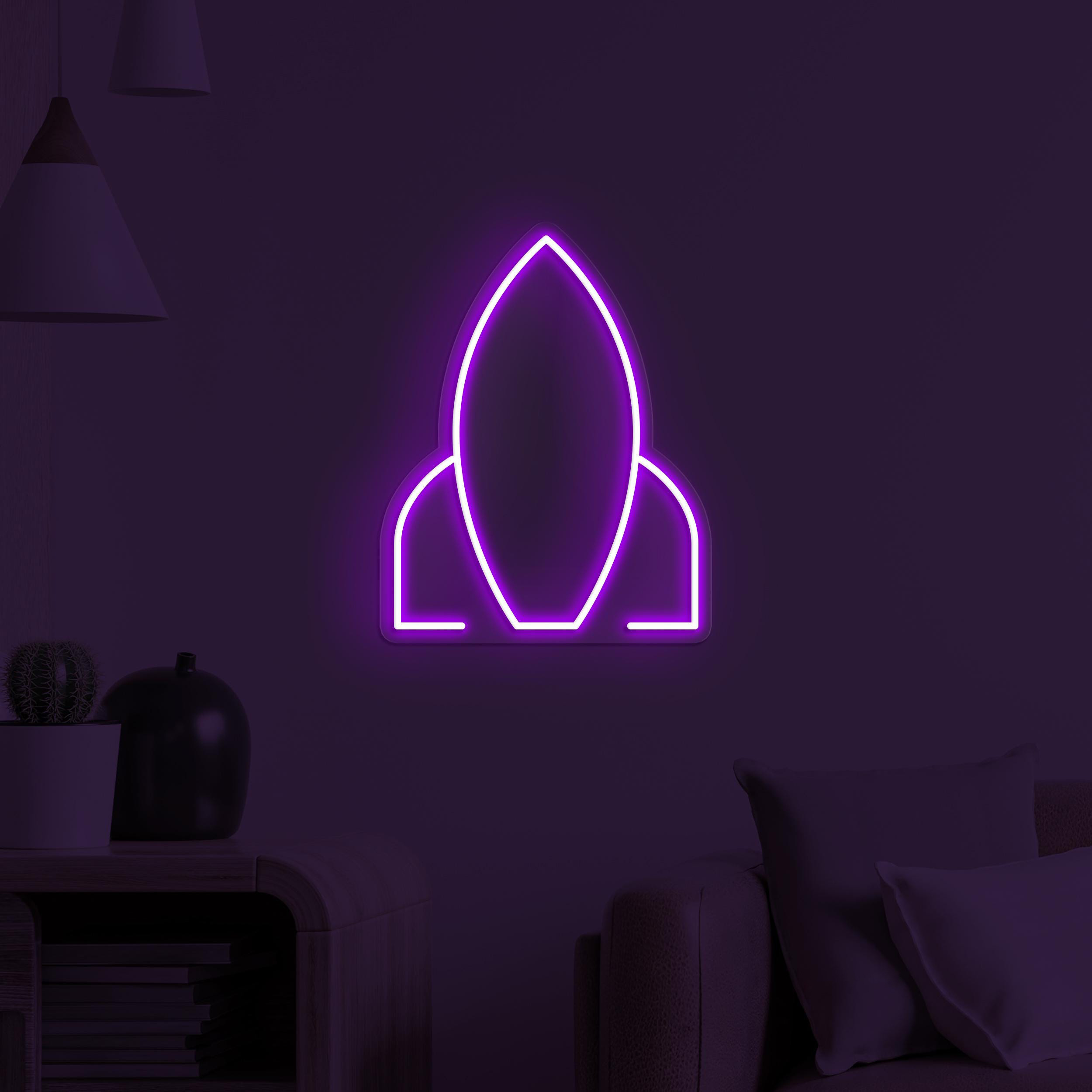 Rocket Neon Sign, Rocket LED Light, Rocket Launching Wall Art, Kids Room Wall Decor, Gaming Room Neon Light, Home Neon Art, Spacecraft Art