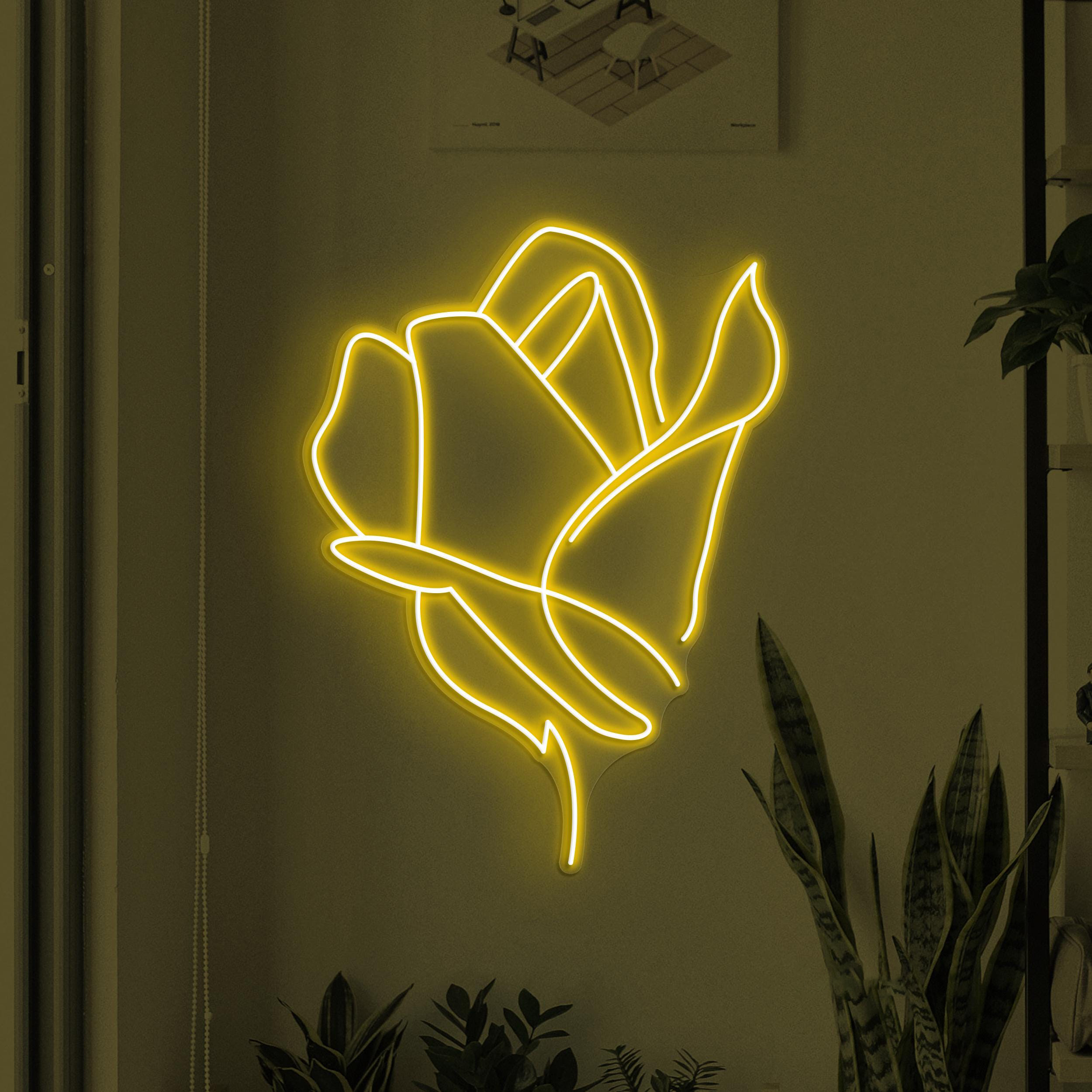 Rose Neon Sign, Rose LED Light, Wedding Wall Decor, Flower Shop Wall Art, Gift for Romantic Couple, Love Wall Light, Blooming Beauty Decor