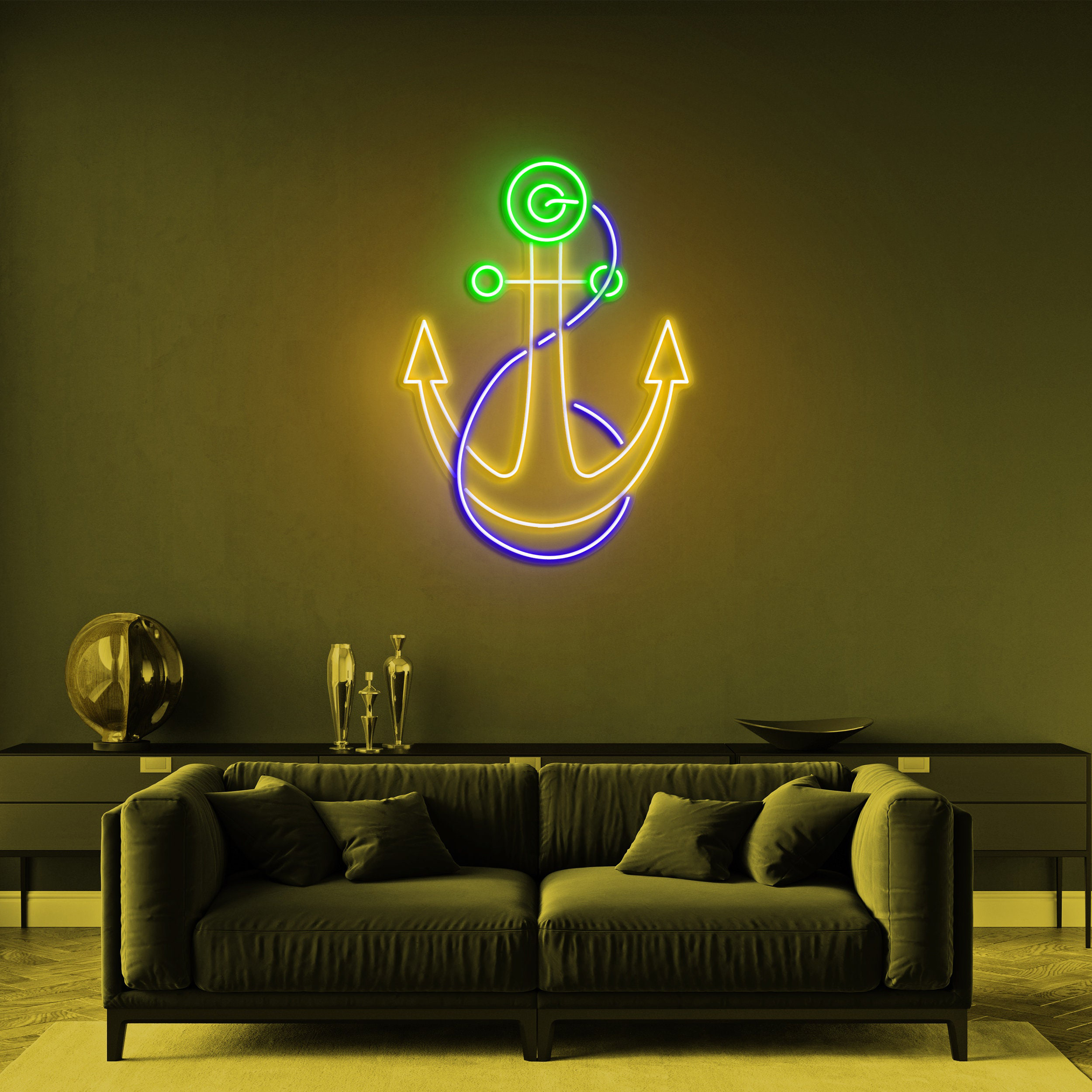 Anchor Neon Sign, Anchor Neon Light, Beach Club Decor, Sailor Bedroom Wall Art, Maritime Neon for Beach House Decoration, Gift, Party Decor