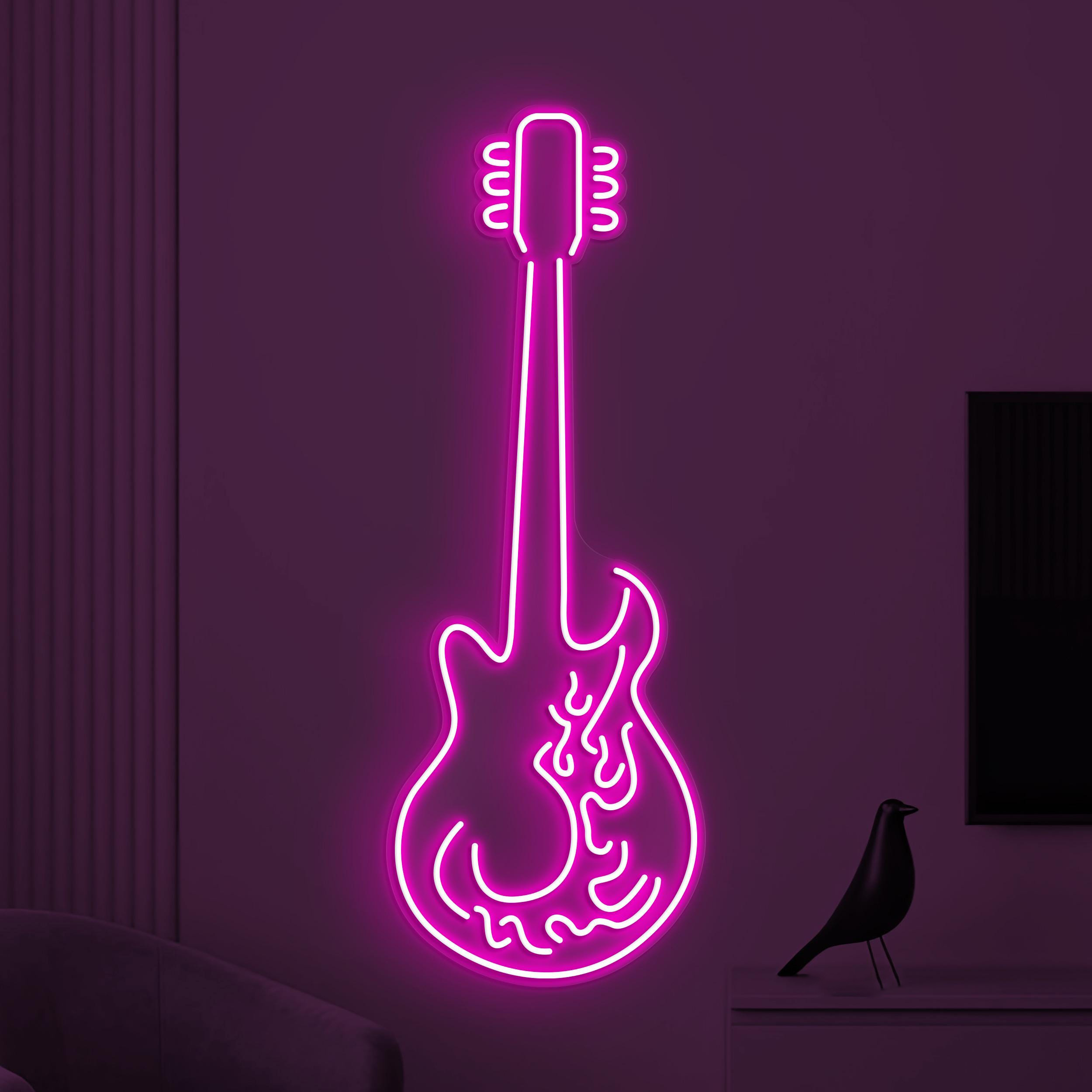 Guitar Neon Sign, Guitar LED Light, Home Wall Decor, Music Room Wall Art, Music Studio Neon Light, Electric Guitar Sign, Guitar Lover Gift