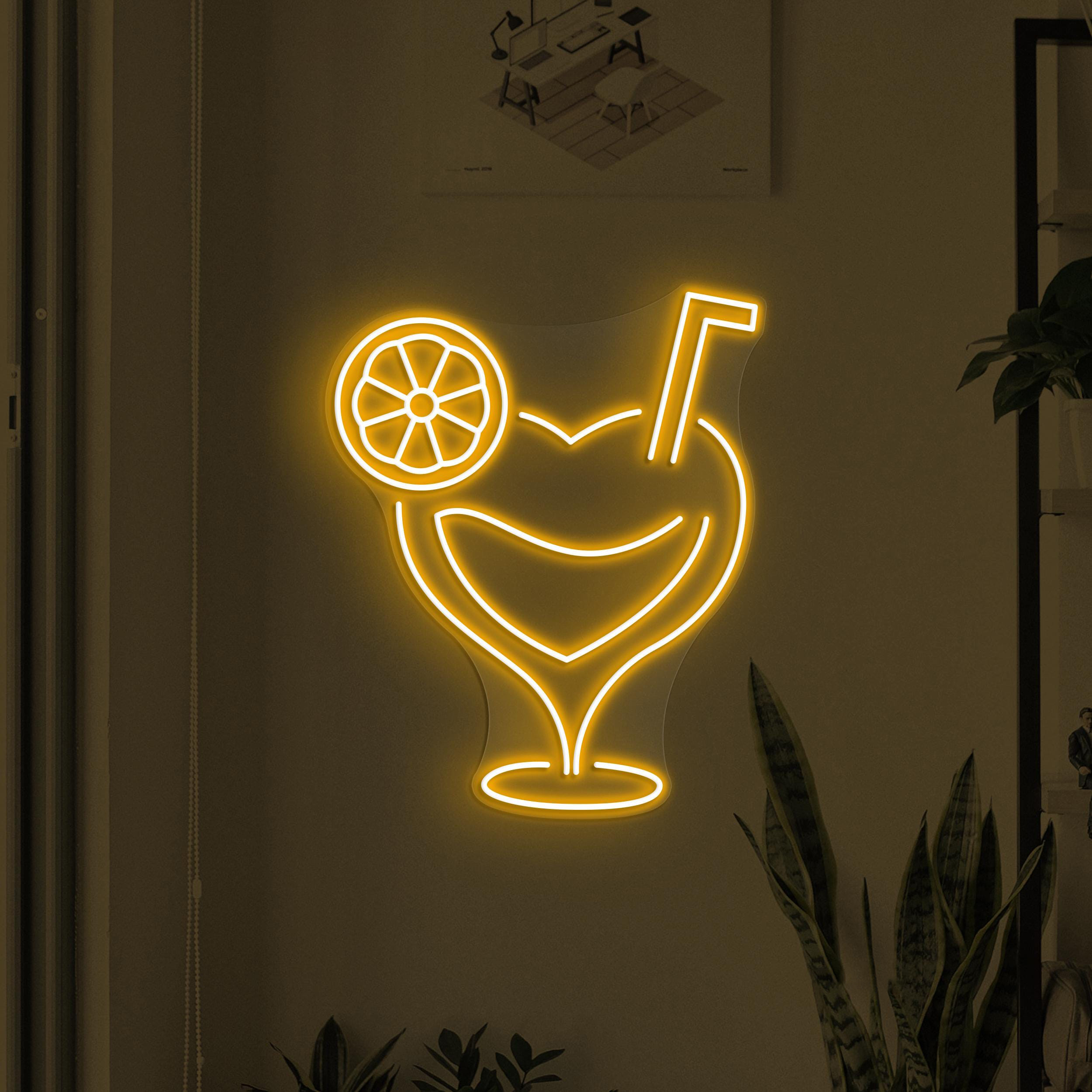Cocktail Neon Sign, Cocktail Love LED Light, Cocktail Heart Wall Decor, Drink Corner Decor, Party Neon Light, Cafe Bar Sign, Drink Lime Art