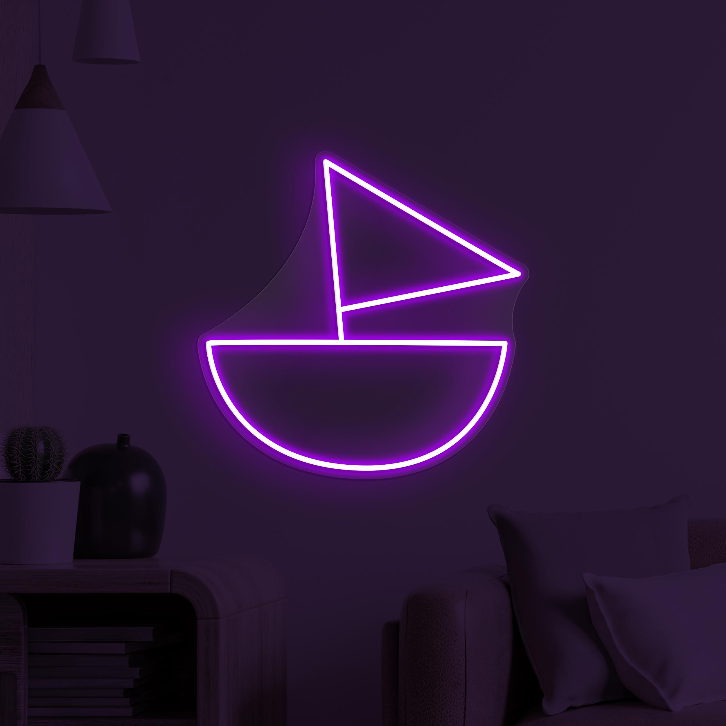 Sailboat Neon Sign, Sailboat LED Light, Sea Sailboat LED Neon Art, Beach Bar and Beach Party, Ocean Lover Gift, Ocean Neon Sign for Home,