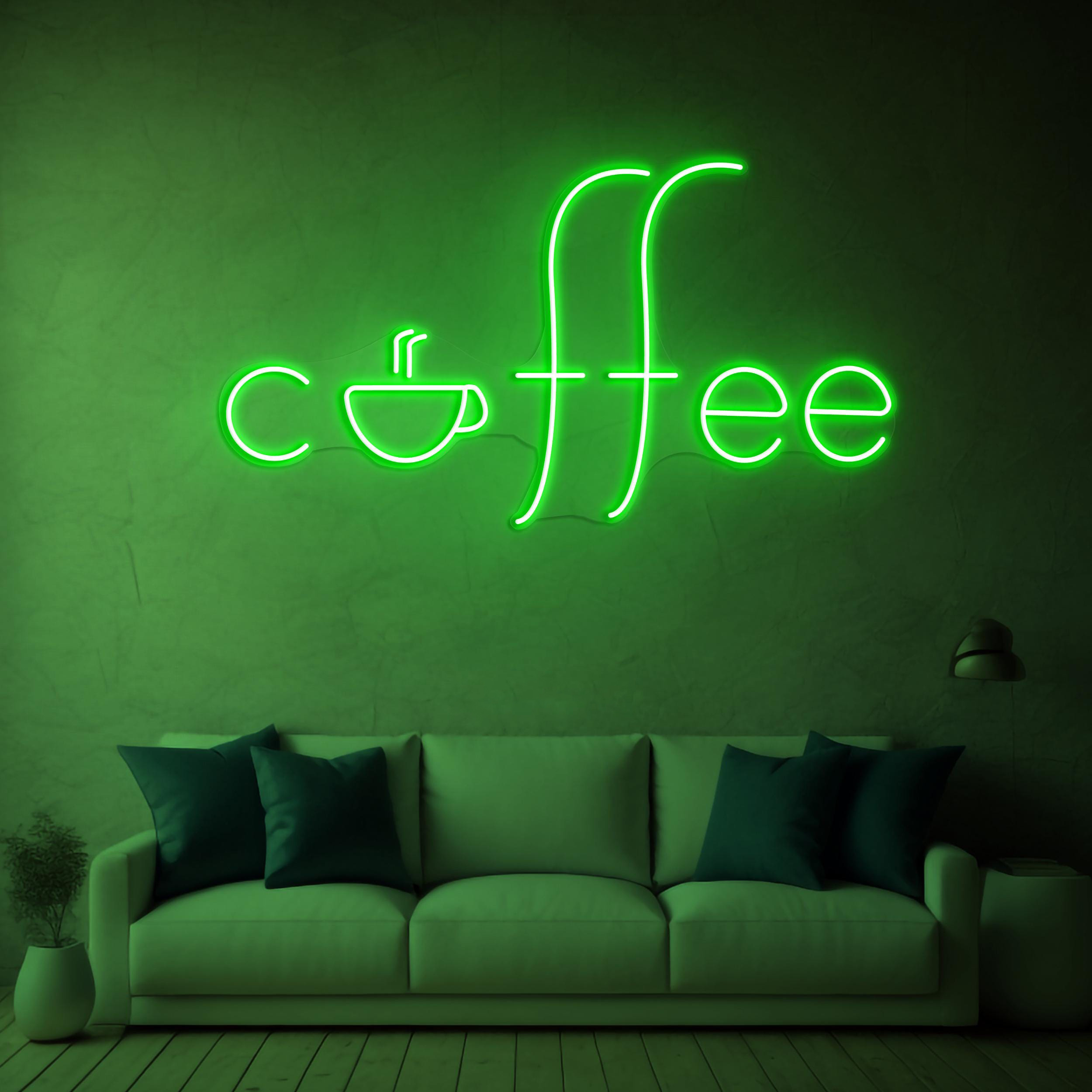Coffee Neon Sign, Coffee LED Light, Coffee Cup Wall Art, Coffee Cup Logo, Decor for Store, Shop, Bar, Cafe & Home, Coffee Cup Welcome Sign