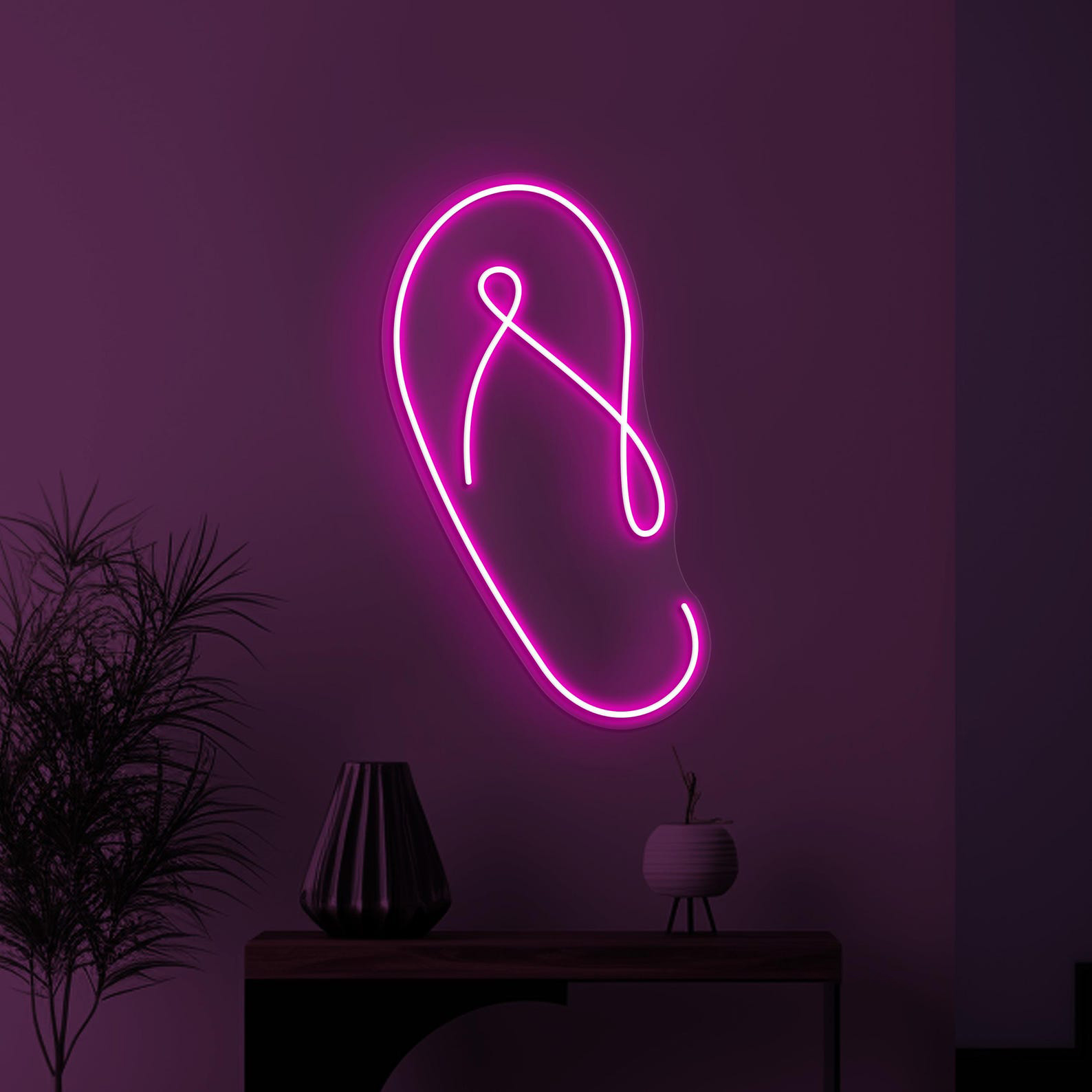 Flip Flop Neon Sign, Flip Flop LED Light, Shoes Shop Wall Art, Beach Shoes Wall Decor, Business Neon Light, Home Wall Art, Summer Decor