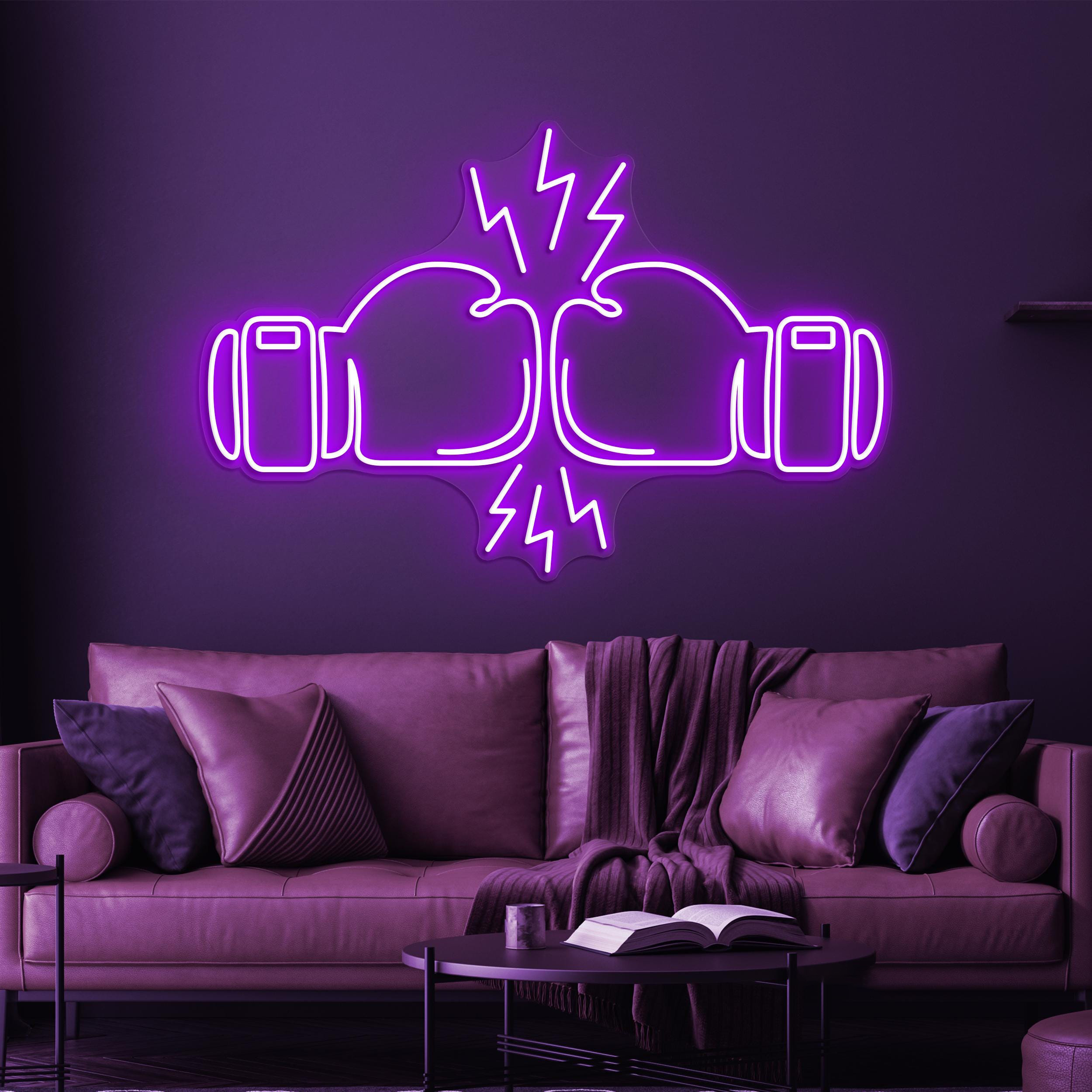 Boxing Gloves Neon Sign, Boxing Gloves LED Sign, Gym Wall Decor, Boxing Club Decor, Boxing Lover Gift, Game Room Neon Light, Home Gym Art