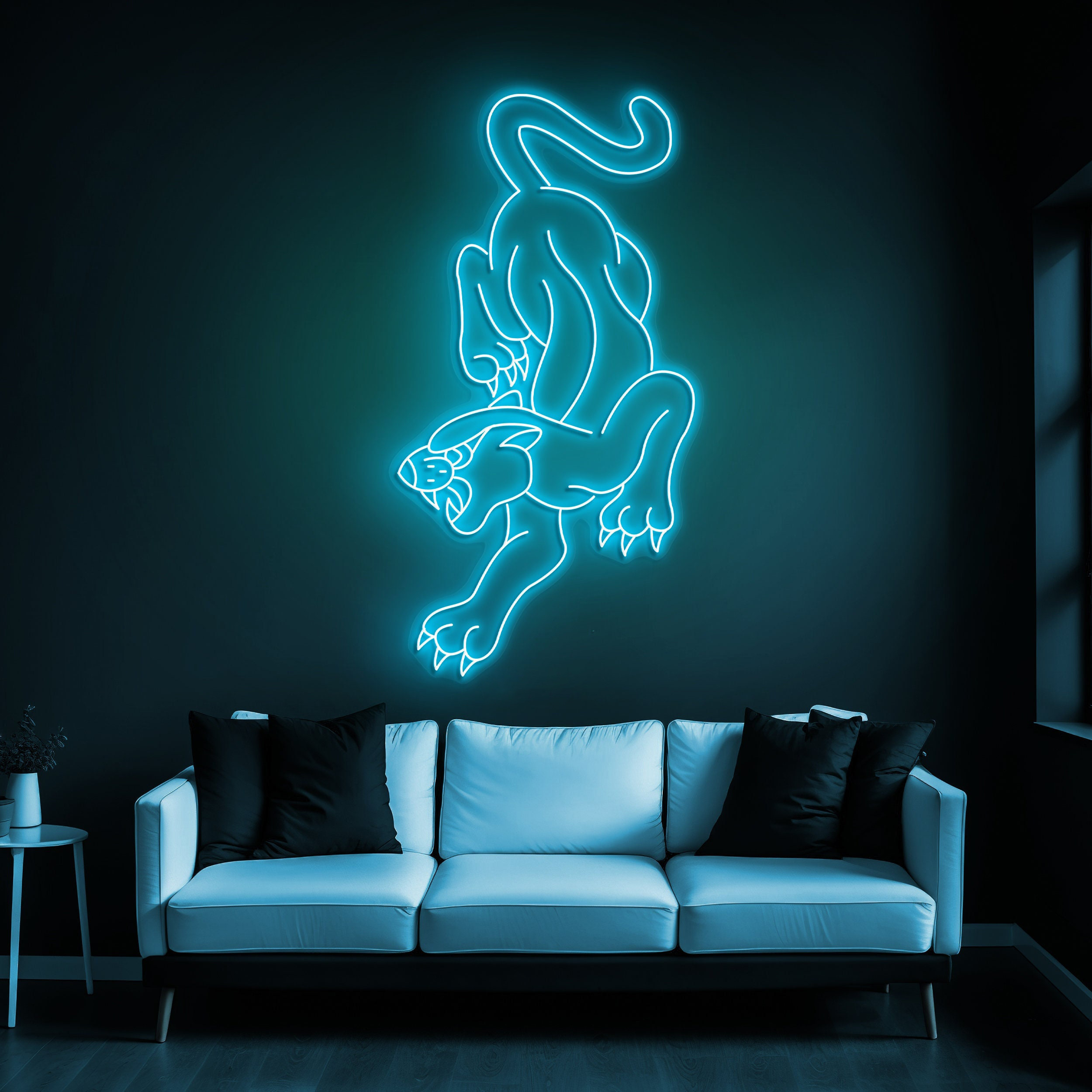 Panther Neon Sign, LED Big Cat Wall Decor, Custom Panther Neon Light for Man Cave or Game Room, Animal LED Decor, Gift Idea for Any Occasion