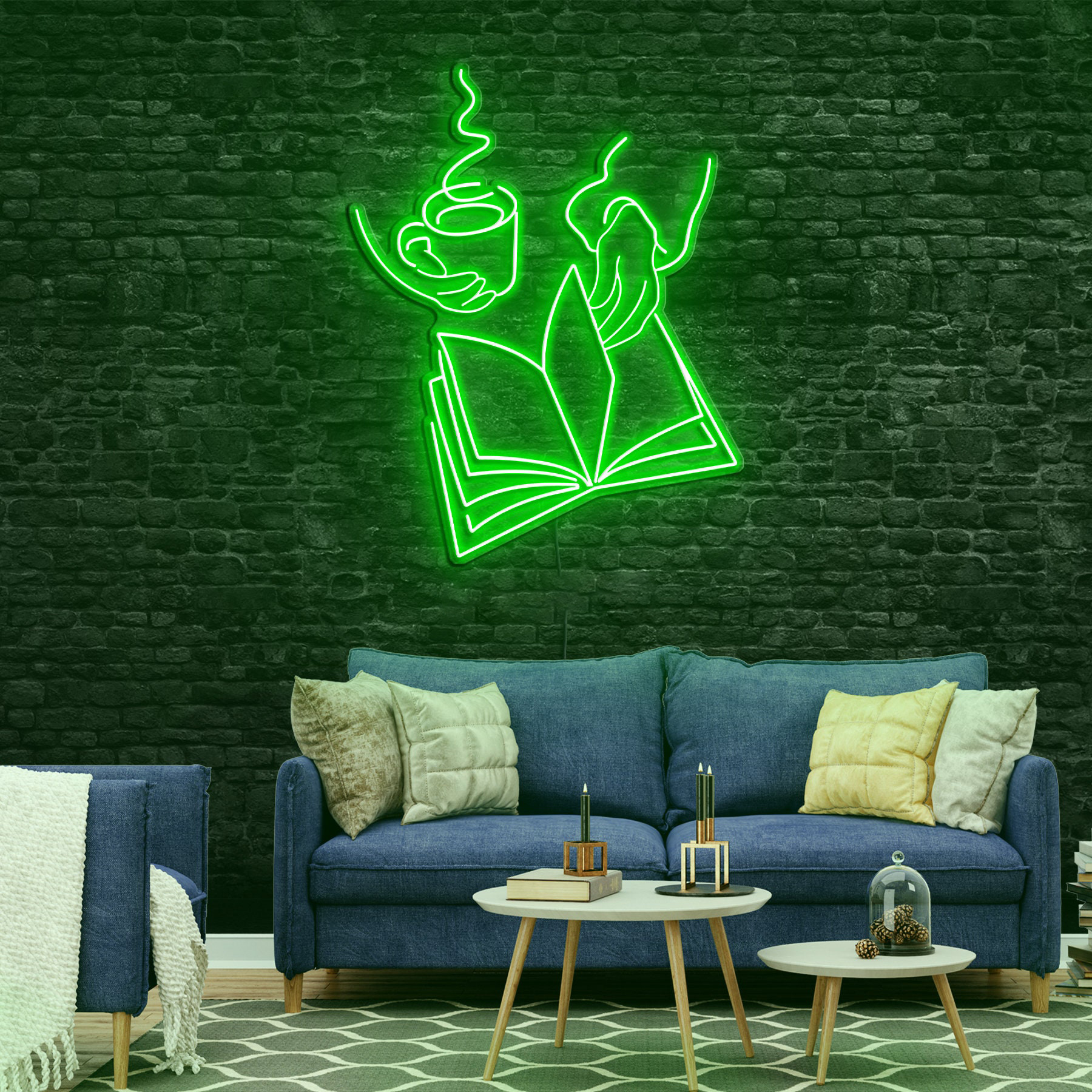 Girl Reading Book LED Light,Women Reading Book and Coffee Neon Sign,Bookworm Wall Art,Book Lady Neon Light,Bedroom Decor for Literary Lovers