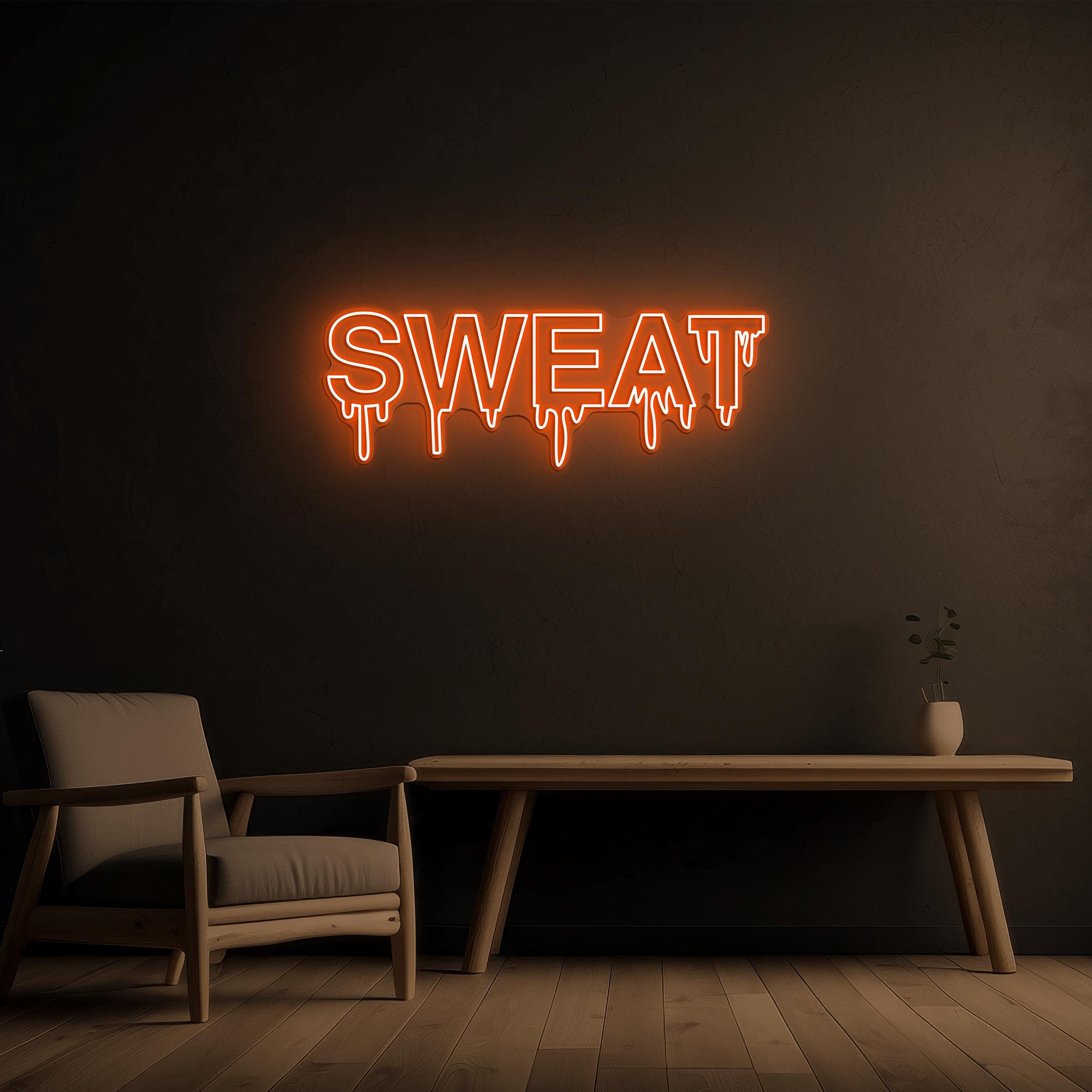 Dripping Sweat Neon Sign, Dripping Sweat LED Light, Sweat Wall Art, Home, Room, Gym Decor, Fitness LED Sign, Workout Decor, Gym Lovers Gift