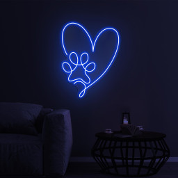Heart Dog Paw Neon Sign, Heart and Paw LED Light, Pet Store Wall Decor, Pet Spa Neon Sign, Custom Neon Sign, Dog Lover Gift, Home Wall Decor