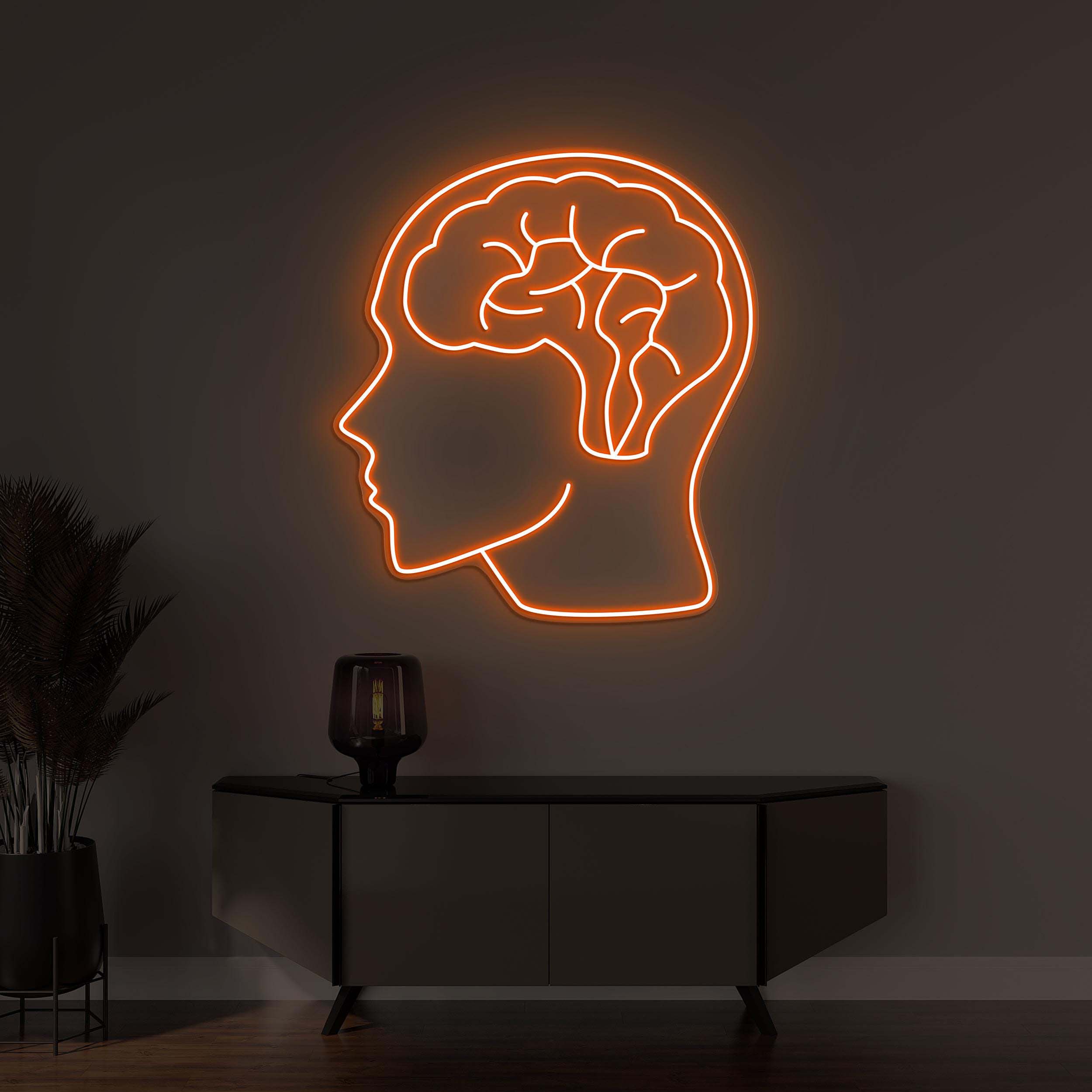 Brain Neon Sign, Brain LED Light, Hospital Wall Decor, Led Neon Wall Art, Thinking Wall Sign, Head Face Neon Sign, Personalized Brain Sign