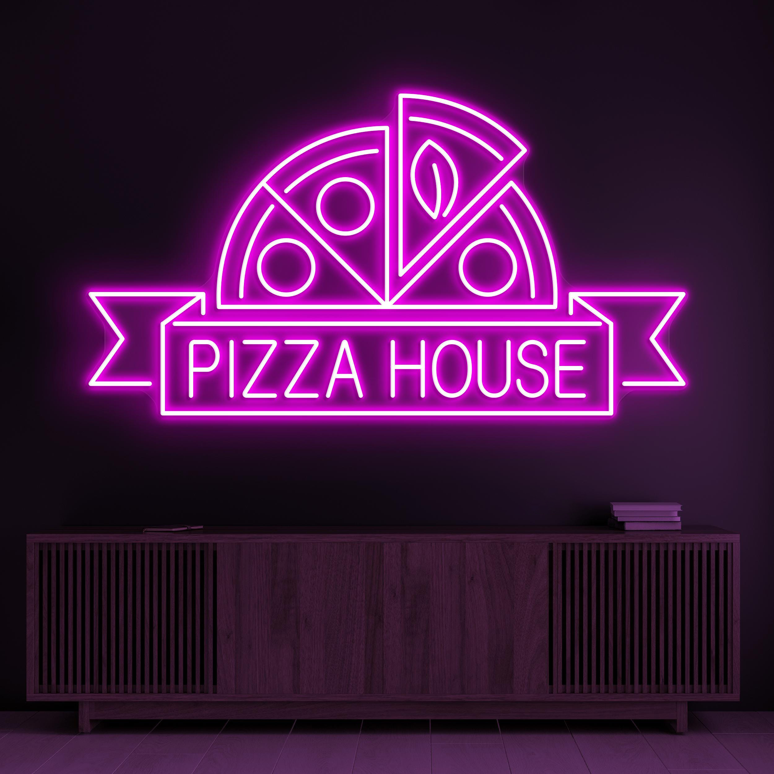 Pizza House Neon Sign, Pizza House LED Light, Pizza Slice Wall Decor, Fast Food Restaurant Art, Italian Food Neon Sign, Pizza Shop Decor