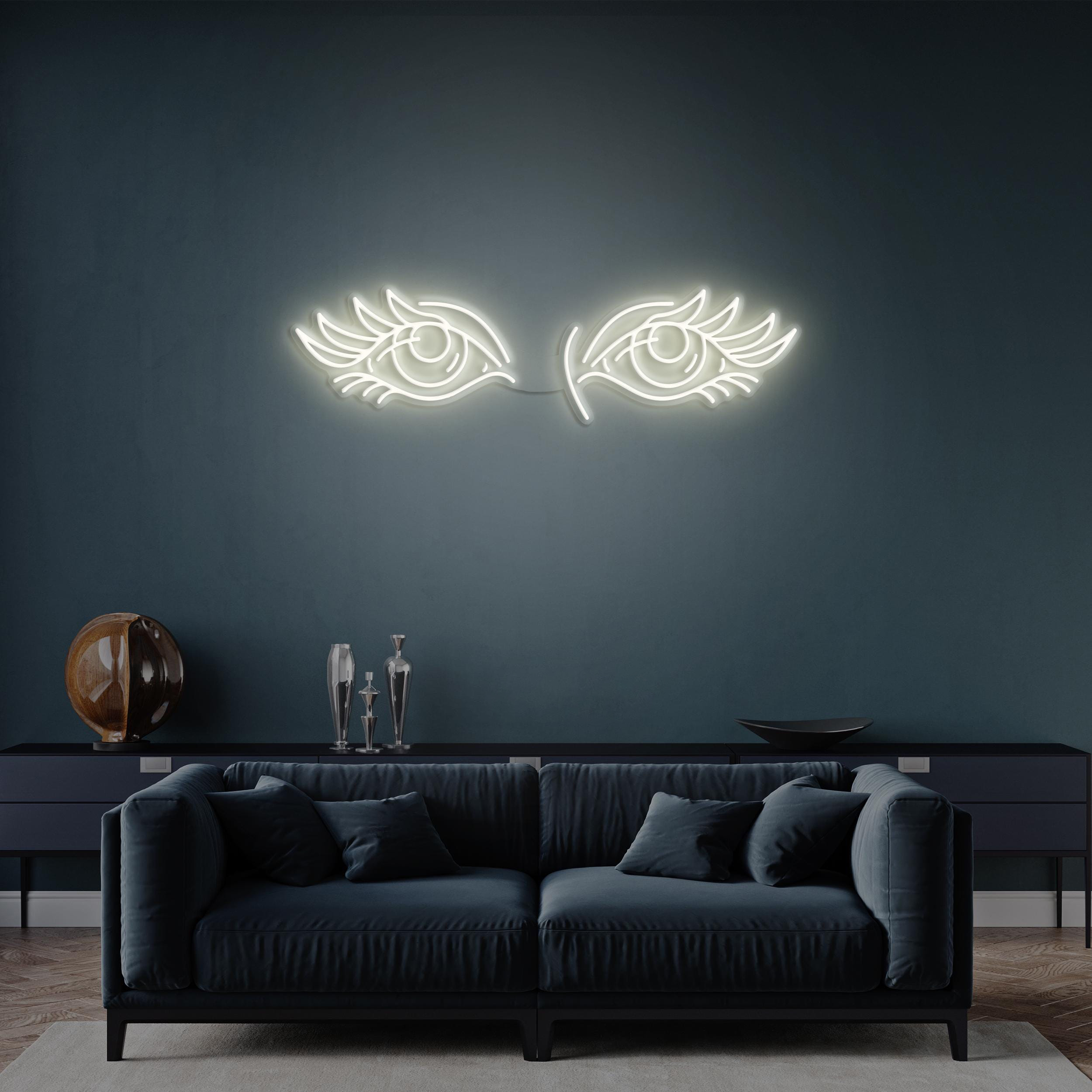 Eyes Neon Sign, Eyes LED Light, Anime Art Sign, Eyes Wall Decor, Home, Party Decor, Salon Wall Art, Two Eyes Neon Light, Custom Neon Sign