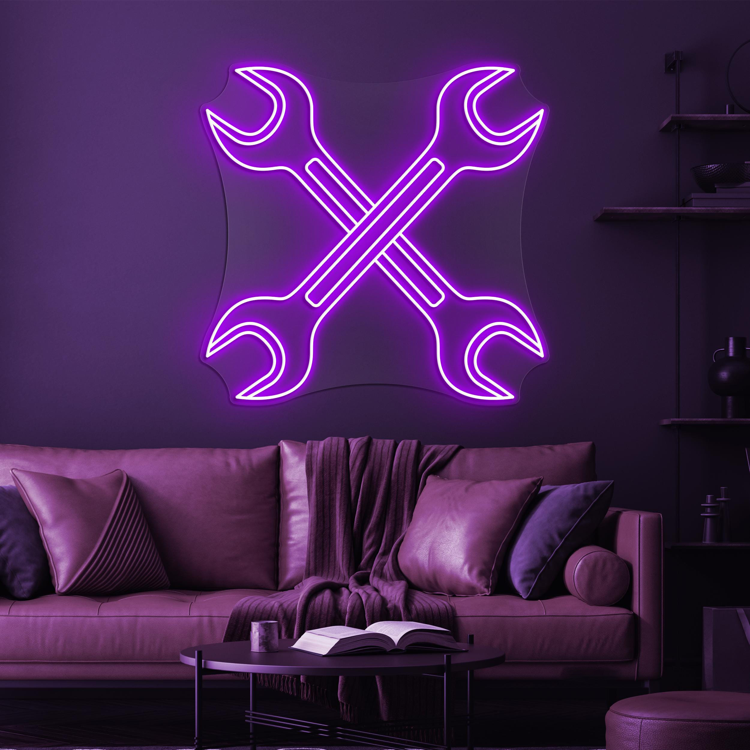 Wrenches Neon Sign, Wrenches LED Light, Mechanic Wall Decor, Garage Wall Art, Work Shop Neon Light, Car & Bike Repair Shop Art, Tools Decor