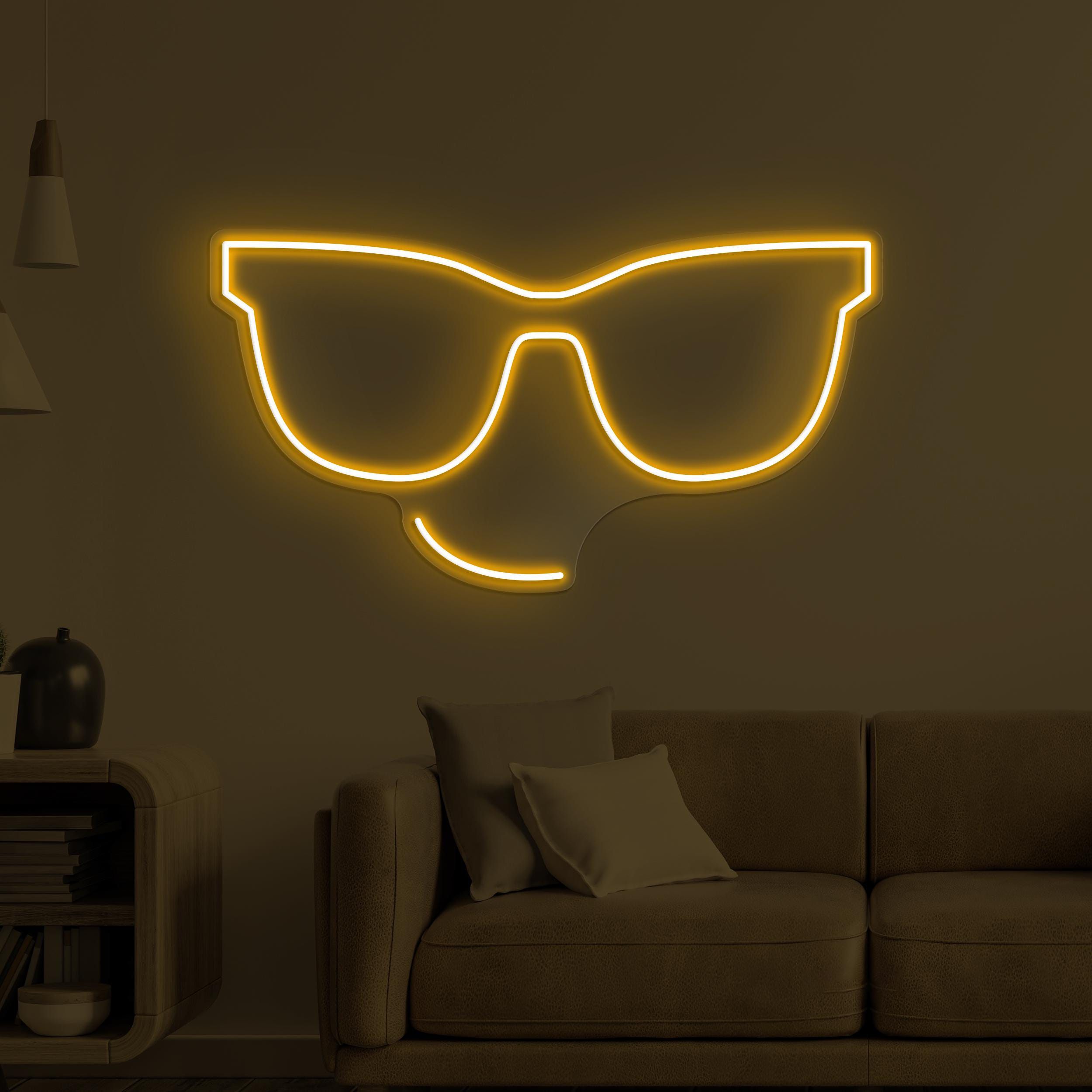 Glasses Neon Sign, Glasses LED Light, Glasses Emoji Wall Decor, Shades Wall Art, Sunglasses Shop Neon Light, Led Neon Wall Decor, Gift Idea