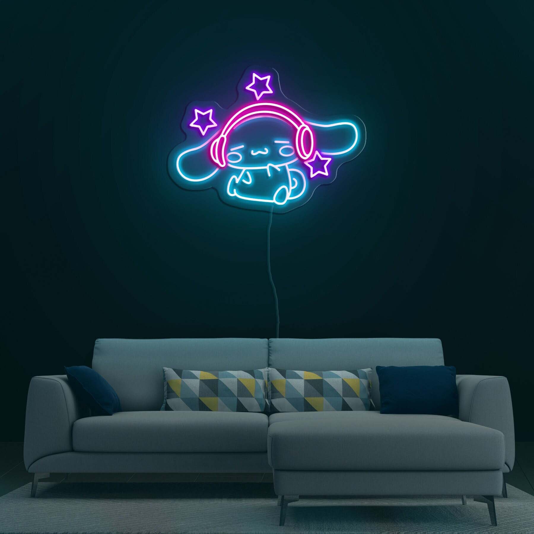 Cute Anime Neon Sign, Handmade Japanese Neon Light, Kids Room Decoration, Kids Room decor, Game Room Wall Neon Light, Perfect Birthday Gift