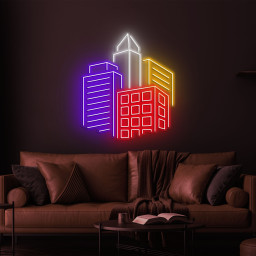 City Buildings Neon Sign, Buildings Neon Light, Room Decor, Wall Decor, City Building Sign, Urban Decor, Cityscape Vibes for Home or Office