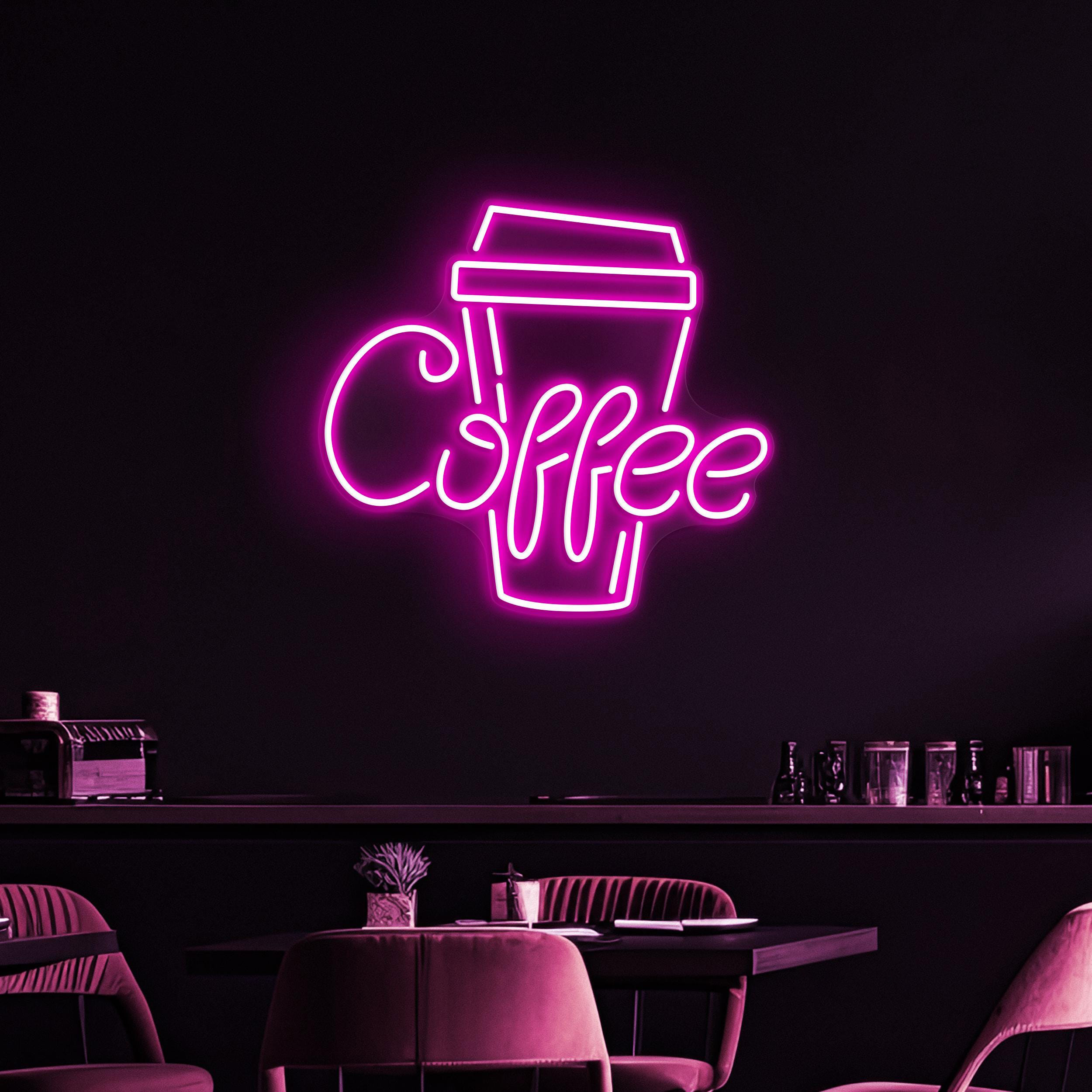 Coffee Neon Sign, Coffee LED Light, Coffee Logo Wall Decor, Coffee Shop Neon Light, Kitchen Wall Art, Coffee Cup Neon Sign, Coffee Lover Art