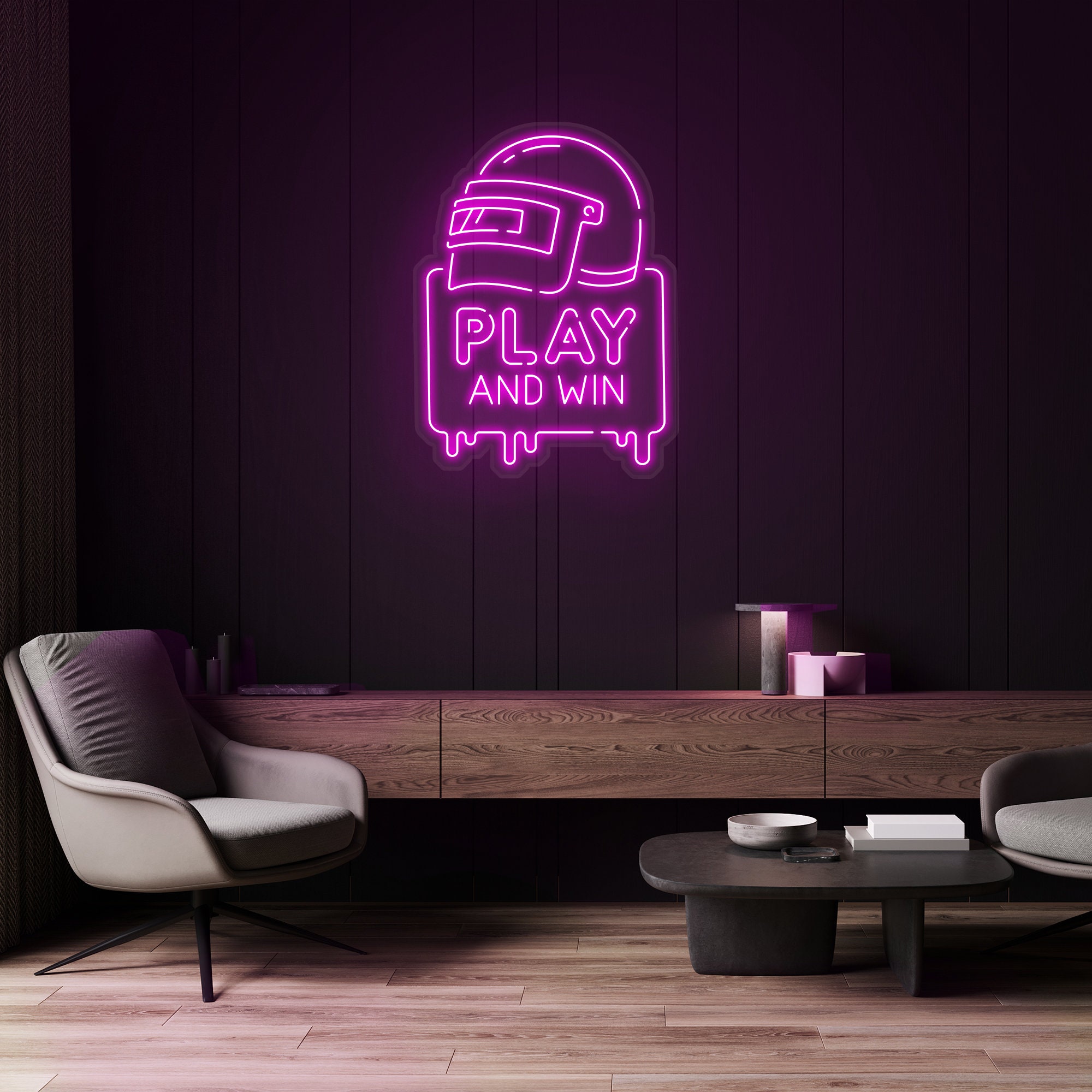 Play and WIN Neon Sign, LED Game Room Decor, Gaming Wall Art, Neon Light for Gamers, Gift for Players, Game Zone Wall Decor, Gift Idea, Sign