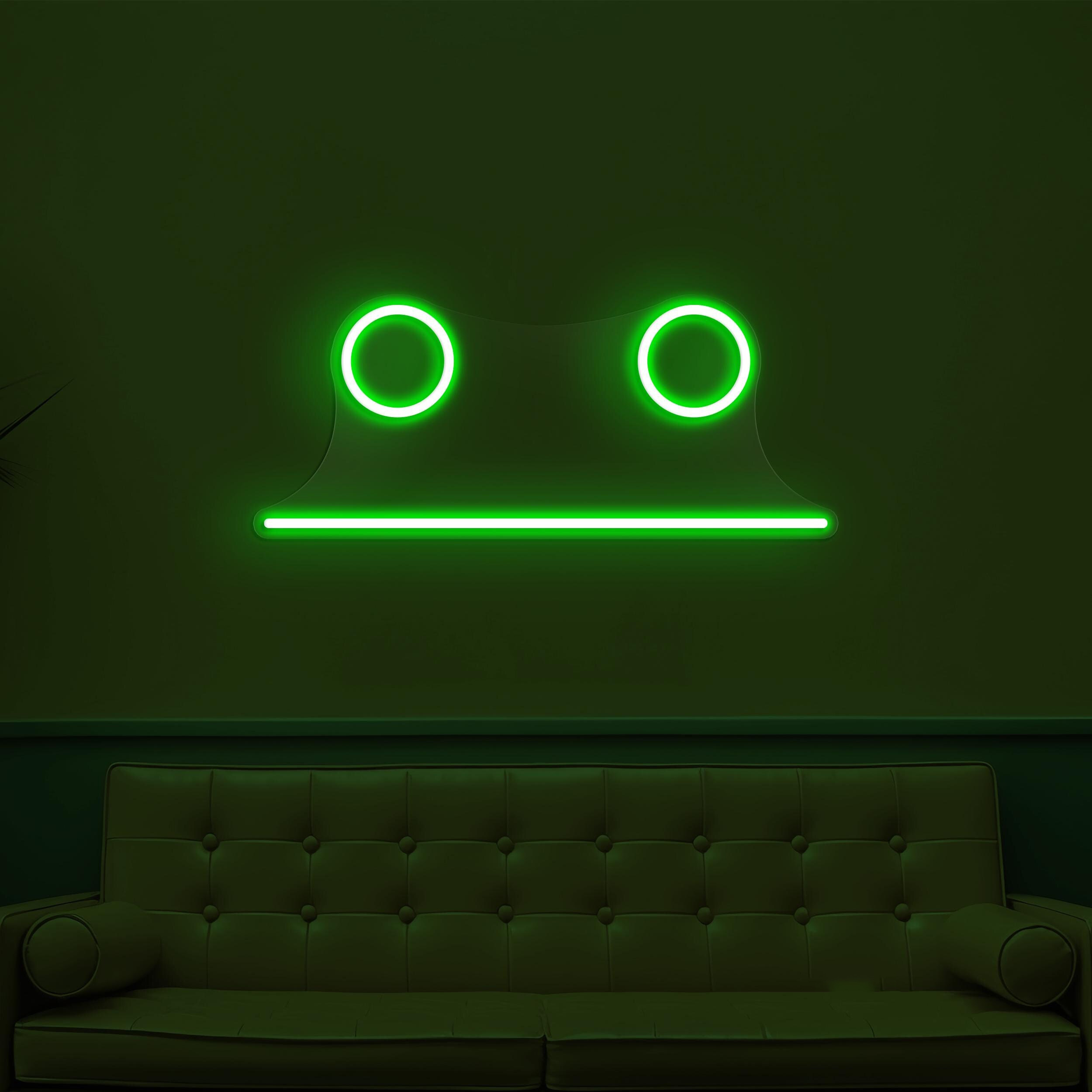 Froggy Face Neon Sign, Froggy Face LED Light, Froggy Eye Wall Decor, Kids Room Wall Art, Animal Shop Neon Light, Custom Sign, Lip Line Art