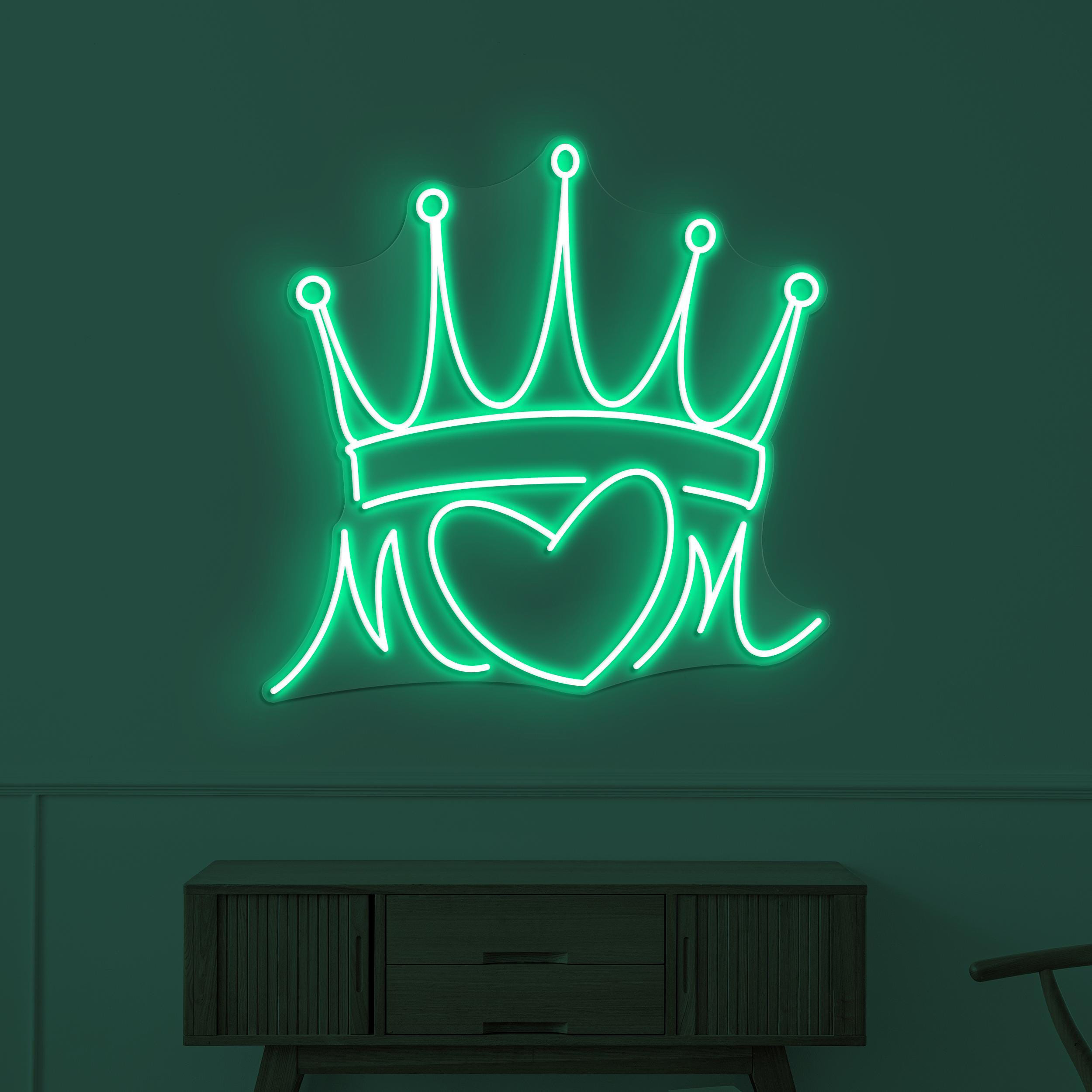 Crown Neon Sign, Crown Heart LED Light, Queen Crown Wall Decor, Mom Crown Neon Light, Home Decor, Royal Crown Decor, Princess Crown Wall Art