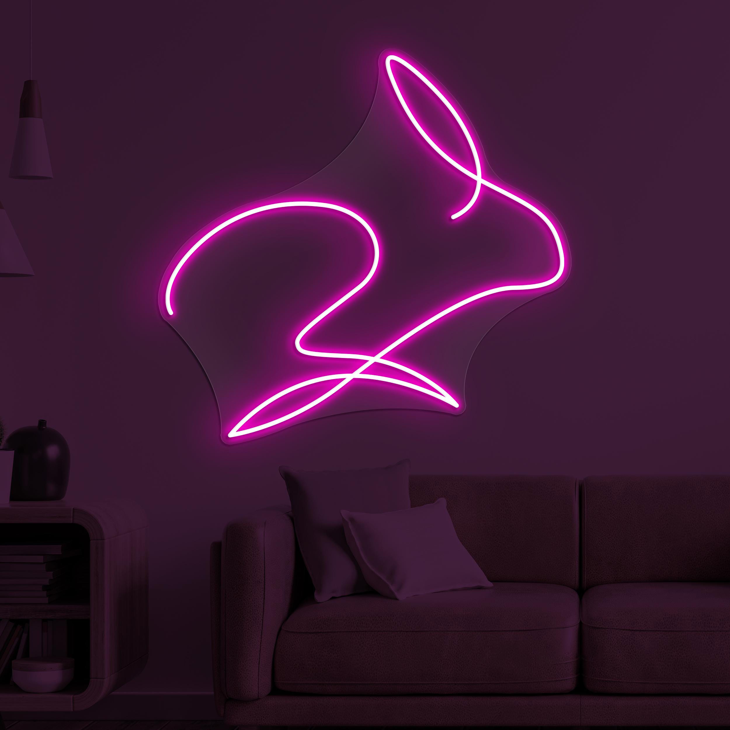Rabbit Neon Sign, Rabbit LED Light, Bunny Wall Decor, Animal Shop Wall Art, Cute Bunny Neon Sign, Home Neon Light, Kids Room Wall Decor