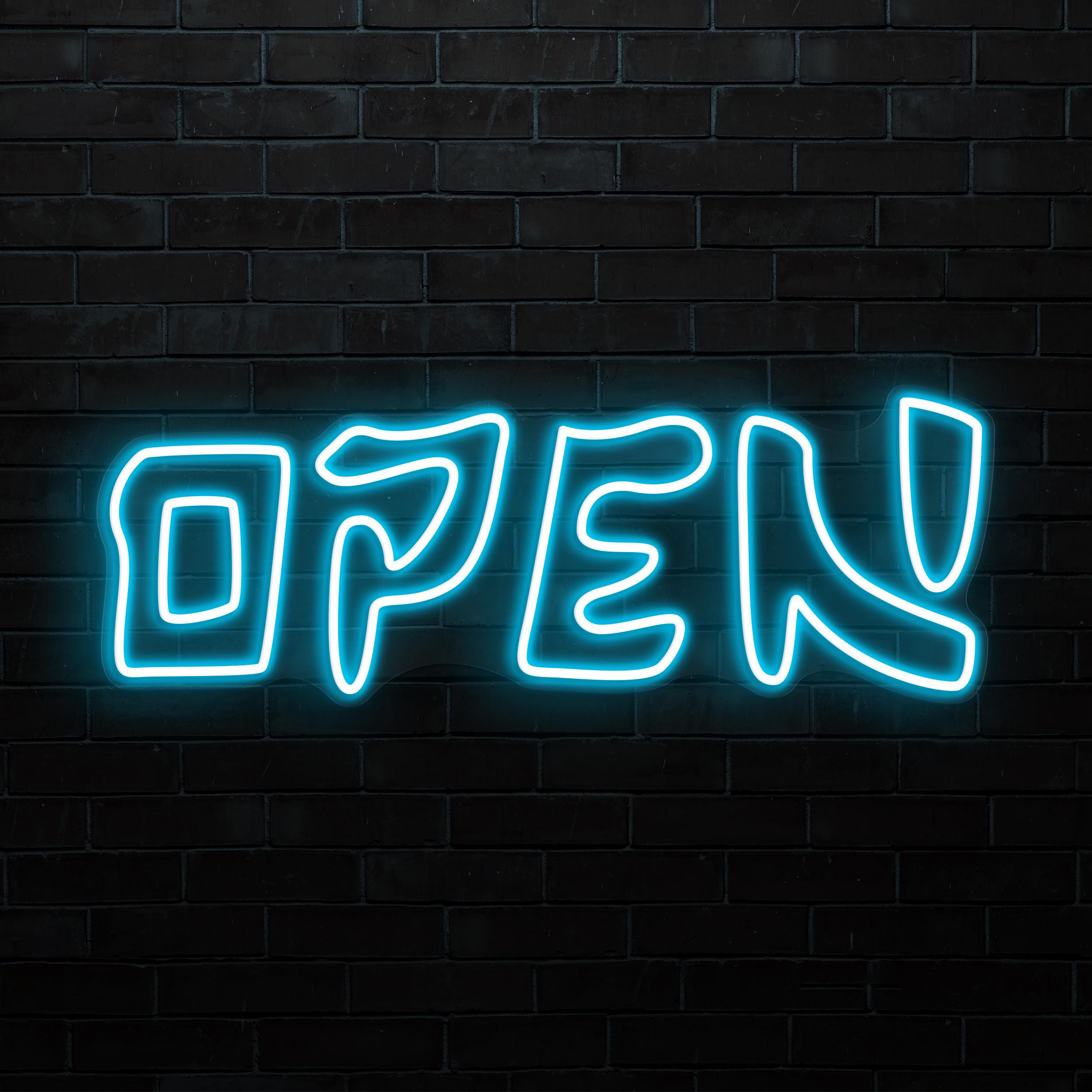 Open Neon Sign, Open LED Light, Storefront Wall Art, Business Hours Wall Decor, Club, Bar, Cafe and Store Wall Art, Open Display Neon Sign