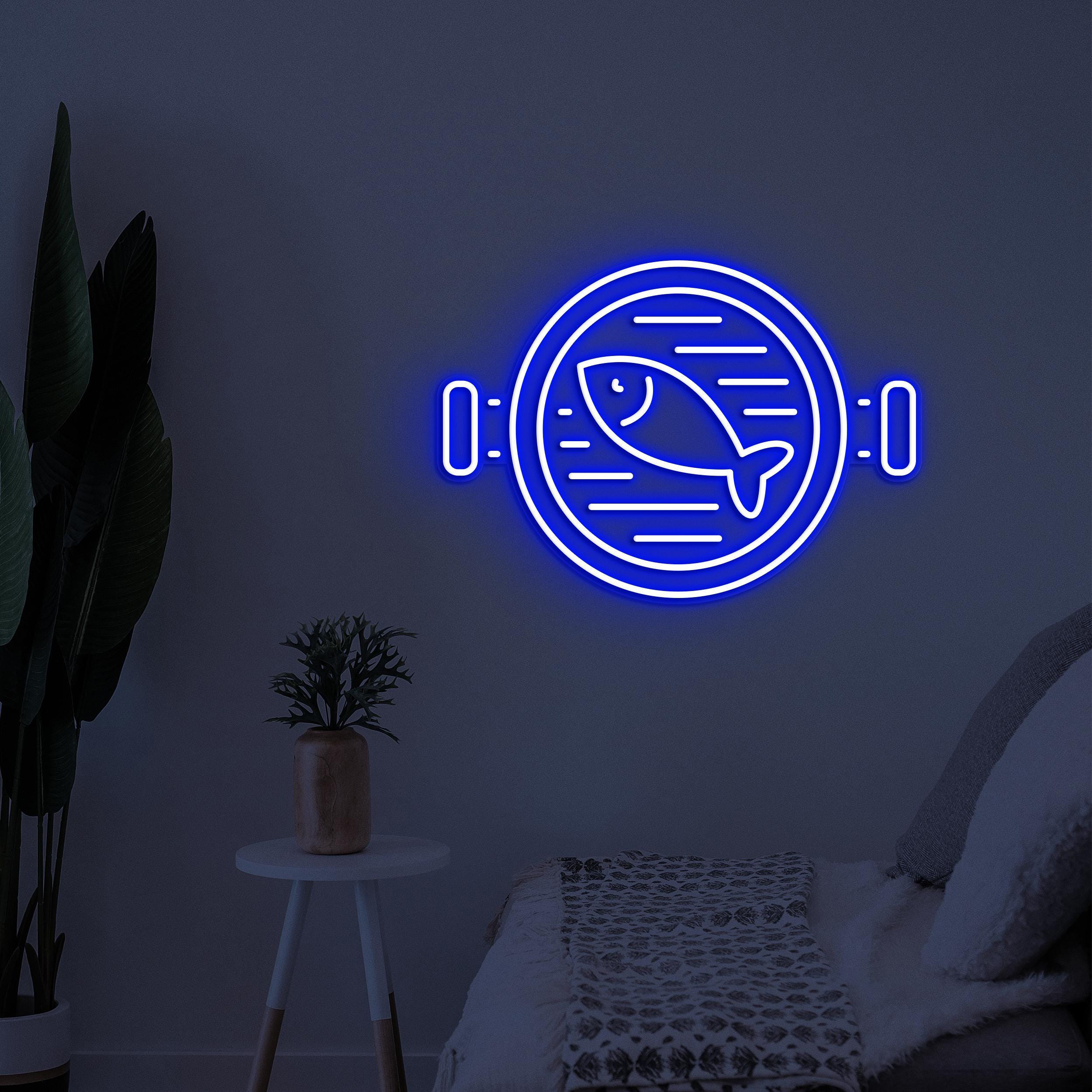 Fish in Pan Neon Sign, Fish in Pan LED Light, Seafood Restaurant Wall Art, Cooking Fish Neon Sign, Kitchen Wall Decor, Gift For Fish Lover