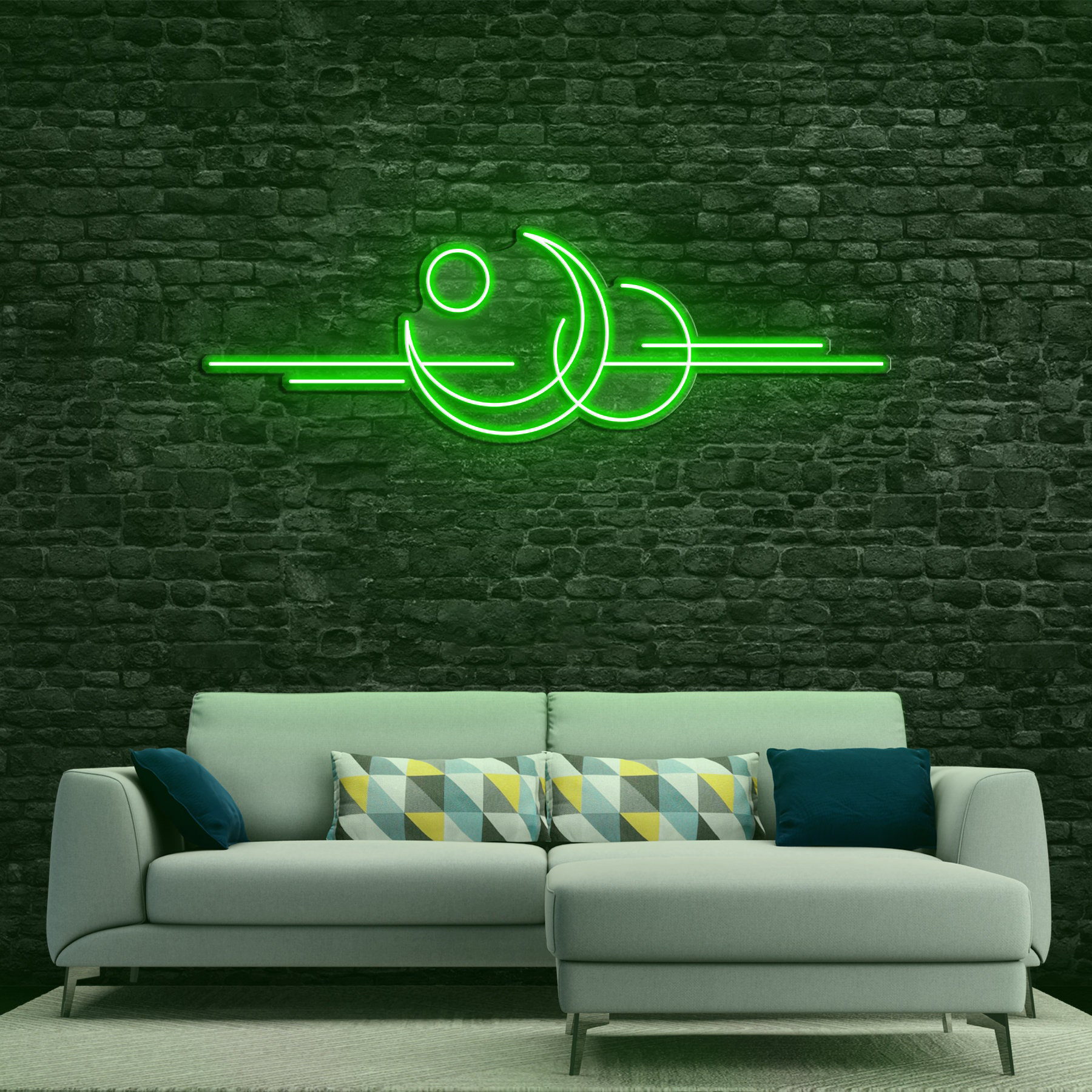 Moon Neon Sign, Moon Lines, Moon Wall Decor, Moon Phases and Sun Wall Sign, Decor for Home, Bedroom, Moon Phase Neon Sign, Lunar Wall Art