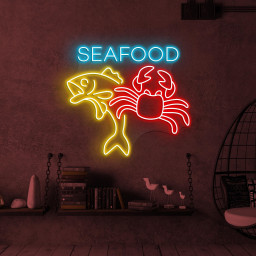 Seafood Neon Sign, Seafood LED Light, Fish Shop Wall Decor, Crab Wall Art, Seafood Restaurants Neon Led Light, Beach Neon Decor, Seafood Art